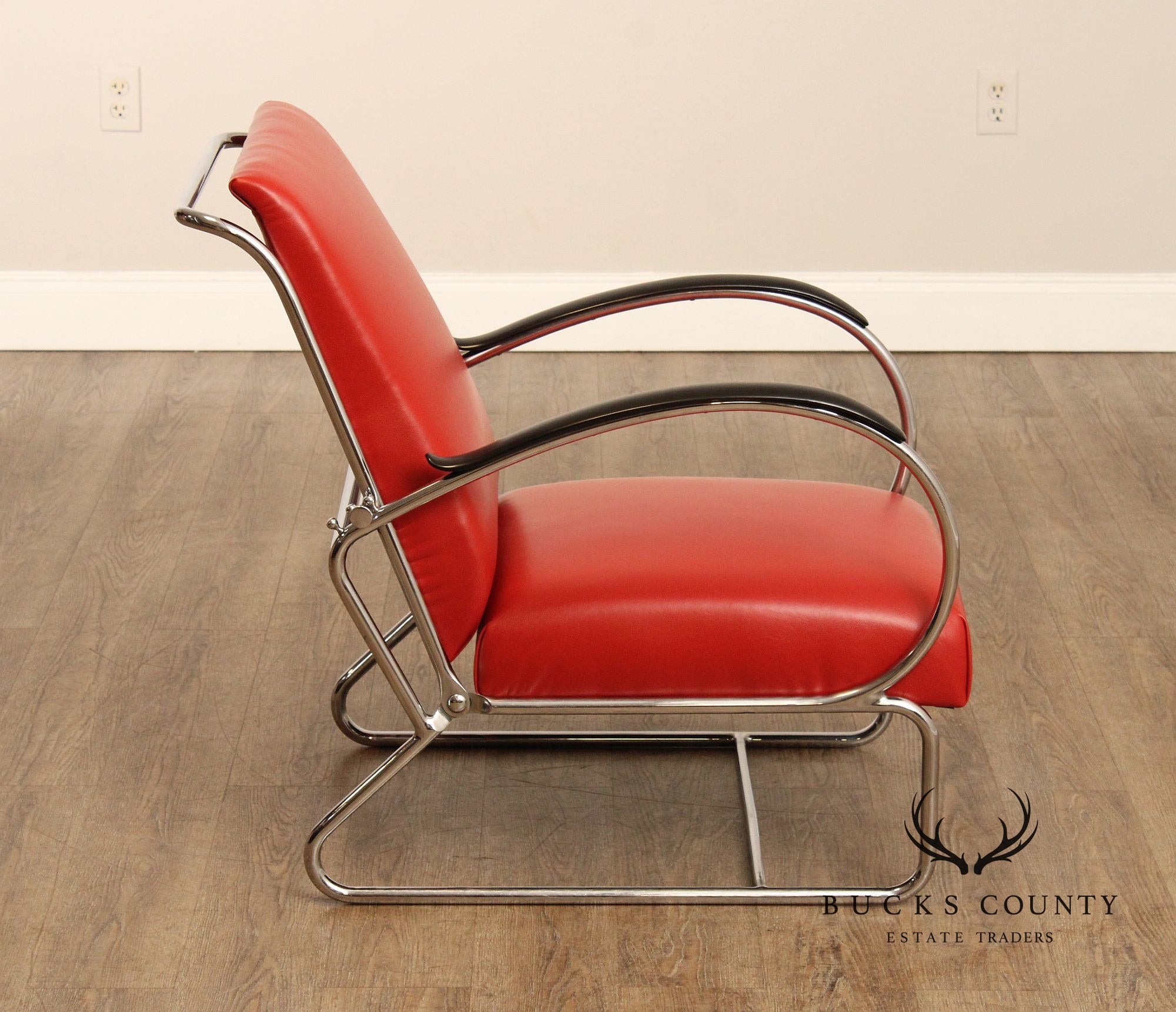 Gispen Art Deco Style Chrome Reclining '401' Lounge Chair