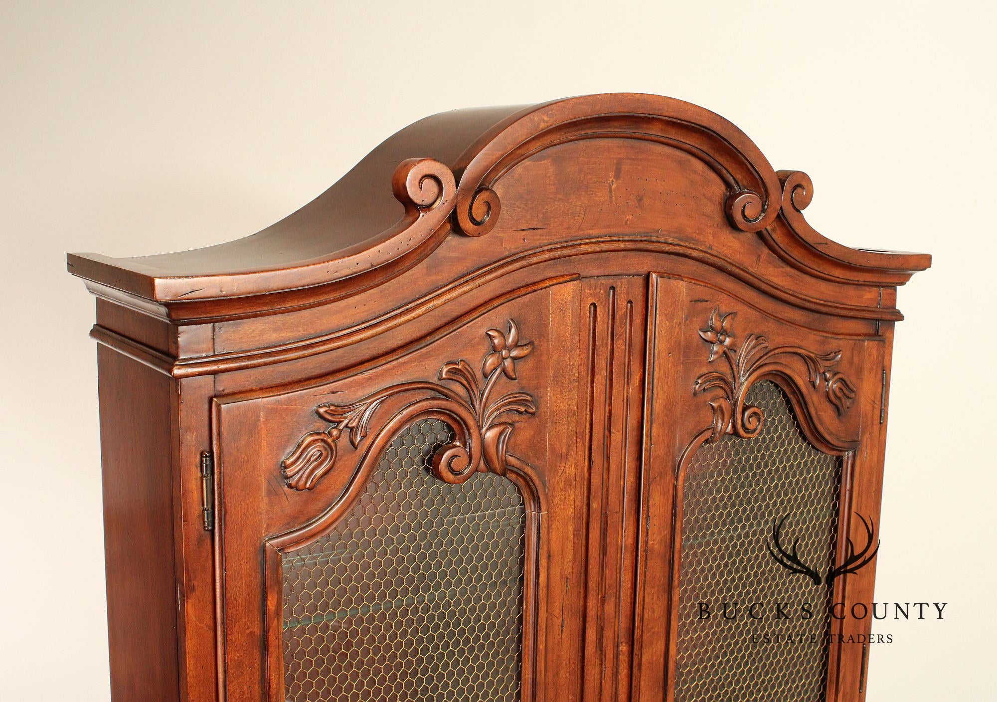 Hekman French Louis XV Style Cherry Secretary Bookcase