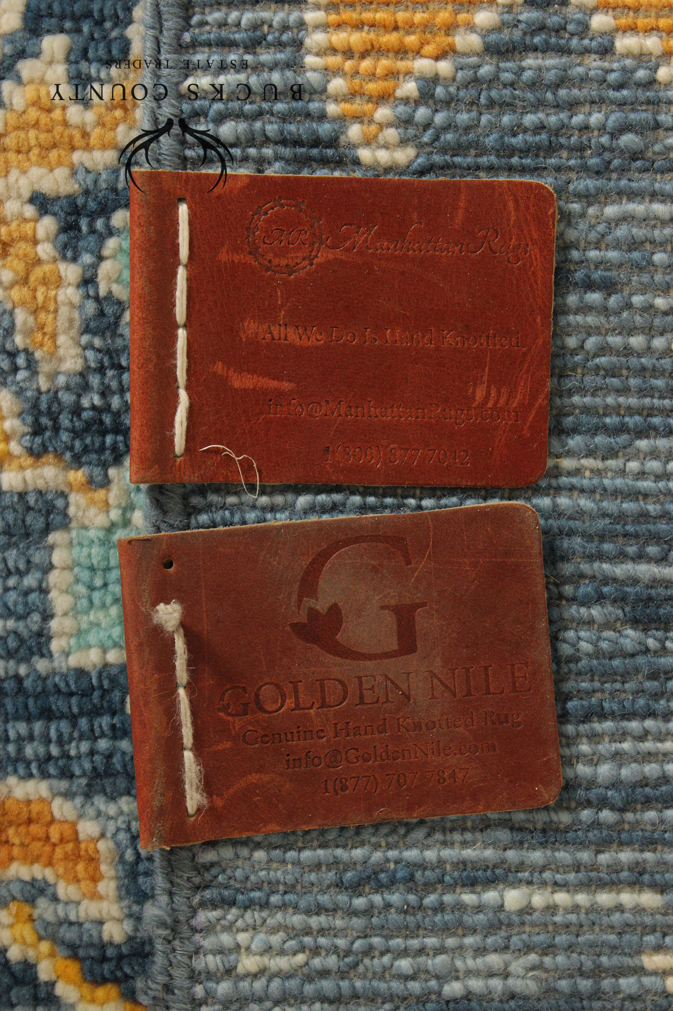 Golden Nile William Morris Style Large Blue And Gold Wool Area Rug