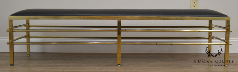 Mid Century Modern Vintage Brass 6 Leg Long Bench