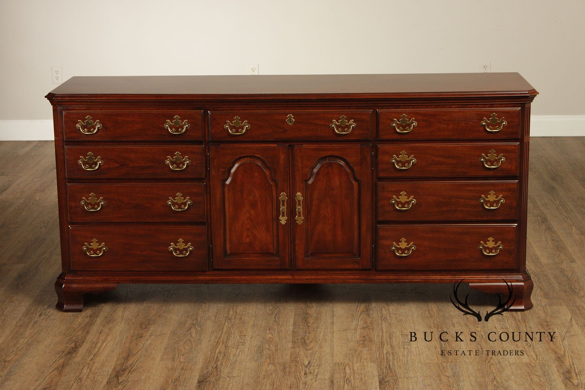 Drexel Chippendale Style Cherry Door Dresser
