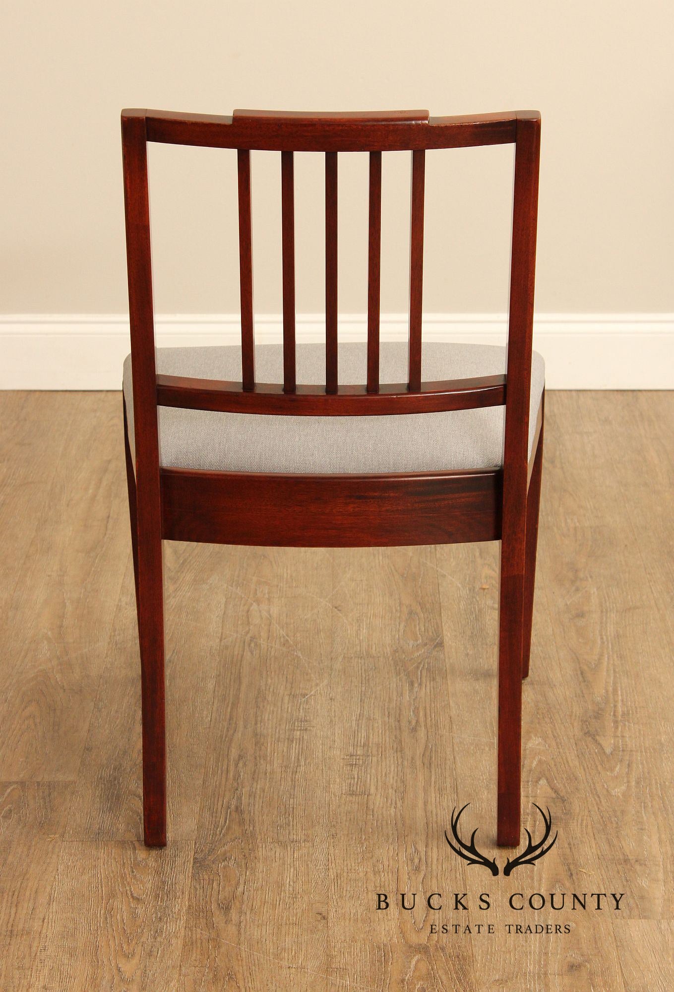 1940's Federal Style Set Of Eight Solid Mahogany Dining Chairs