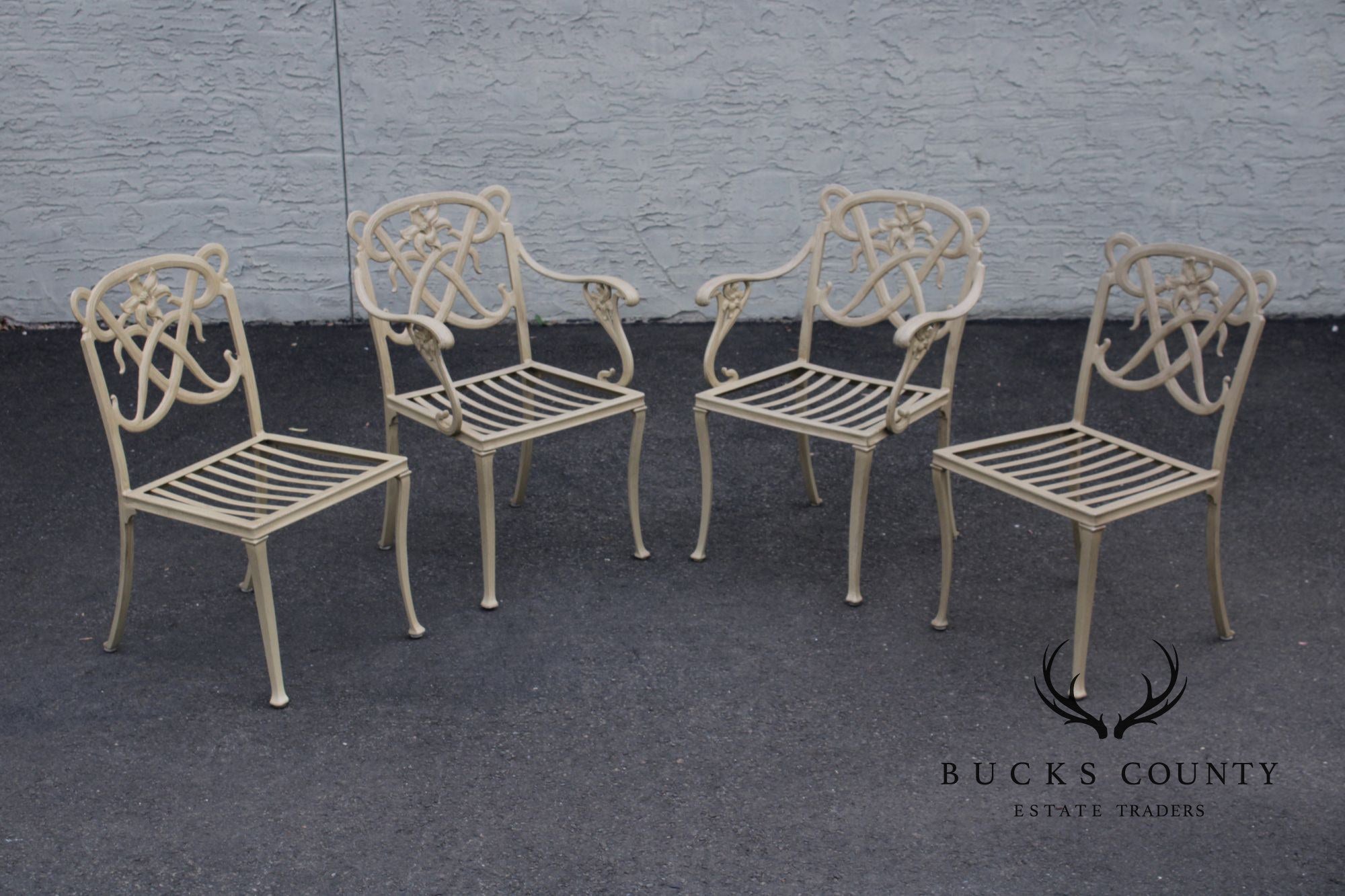 Brown Jordan 'Day Lily' Cast Aluminum Set of Four Patio Chairs