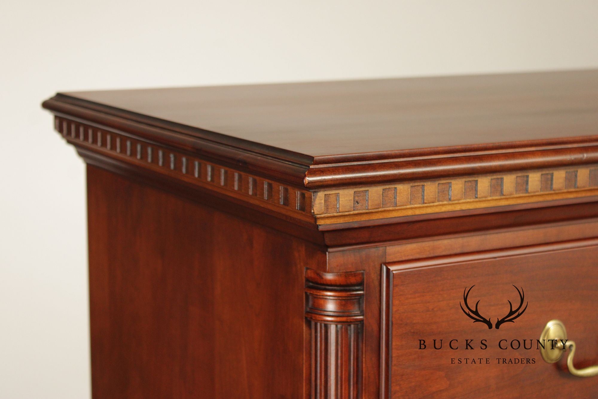 Statton Chippendale Style Cherry Tall Chest On Chest