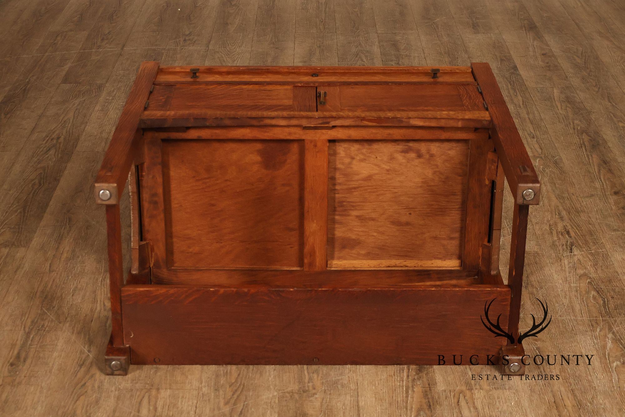 Limbert Arts And Crafts Antique Oak Slant Drop Front Writing Desk