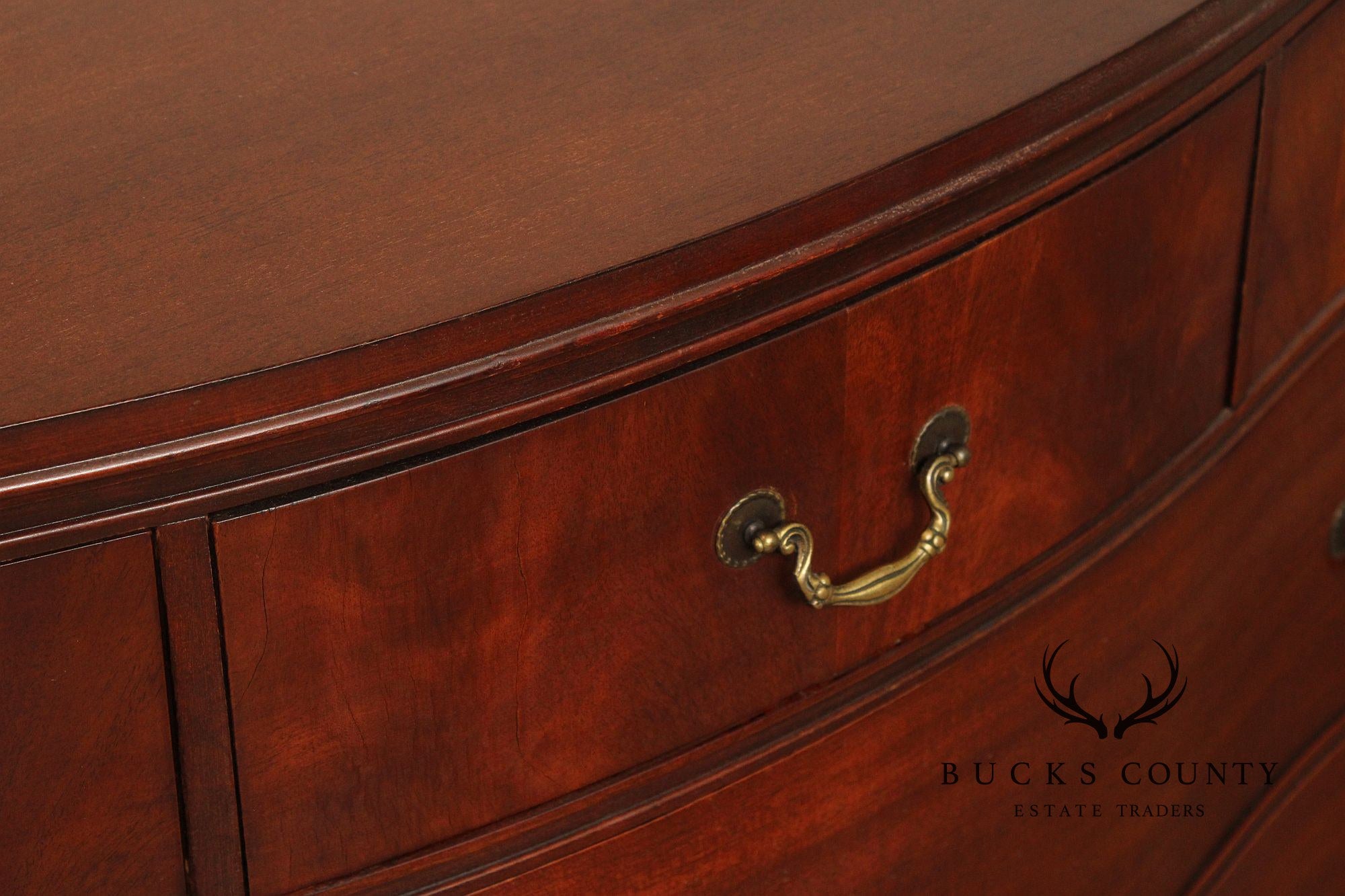 1940's Vintage Mahogany Serpentine Chest of Drawers