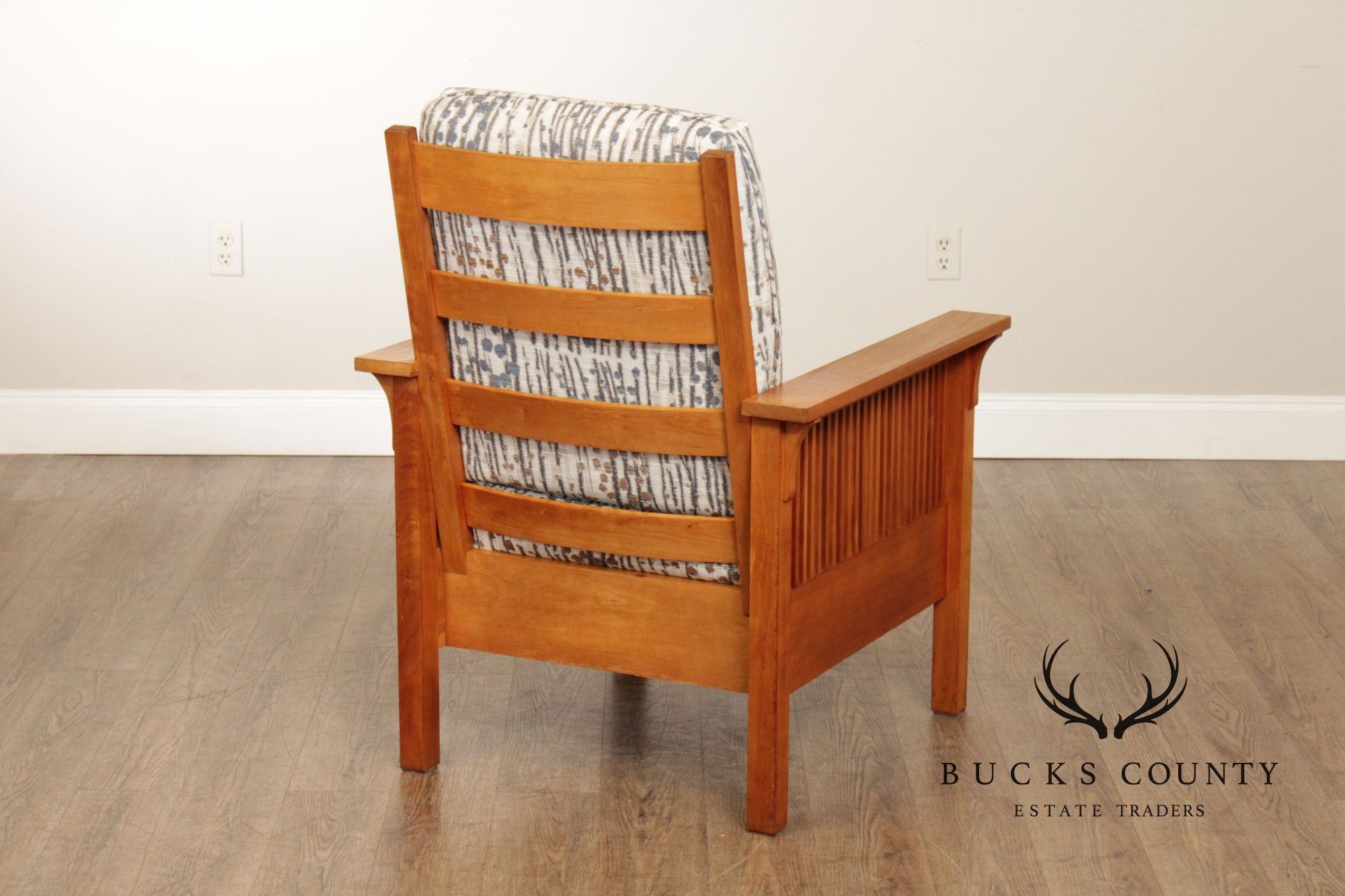 Stickley Mission Collection Cherry Spindle Lounge Chair with Tight Seat