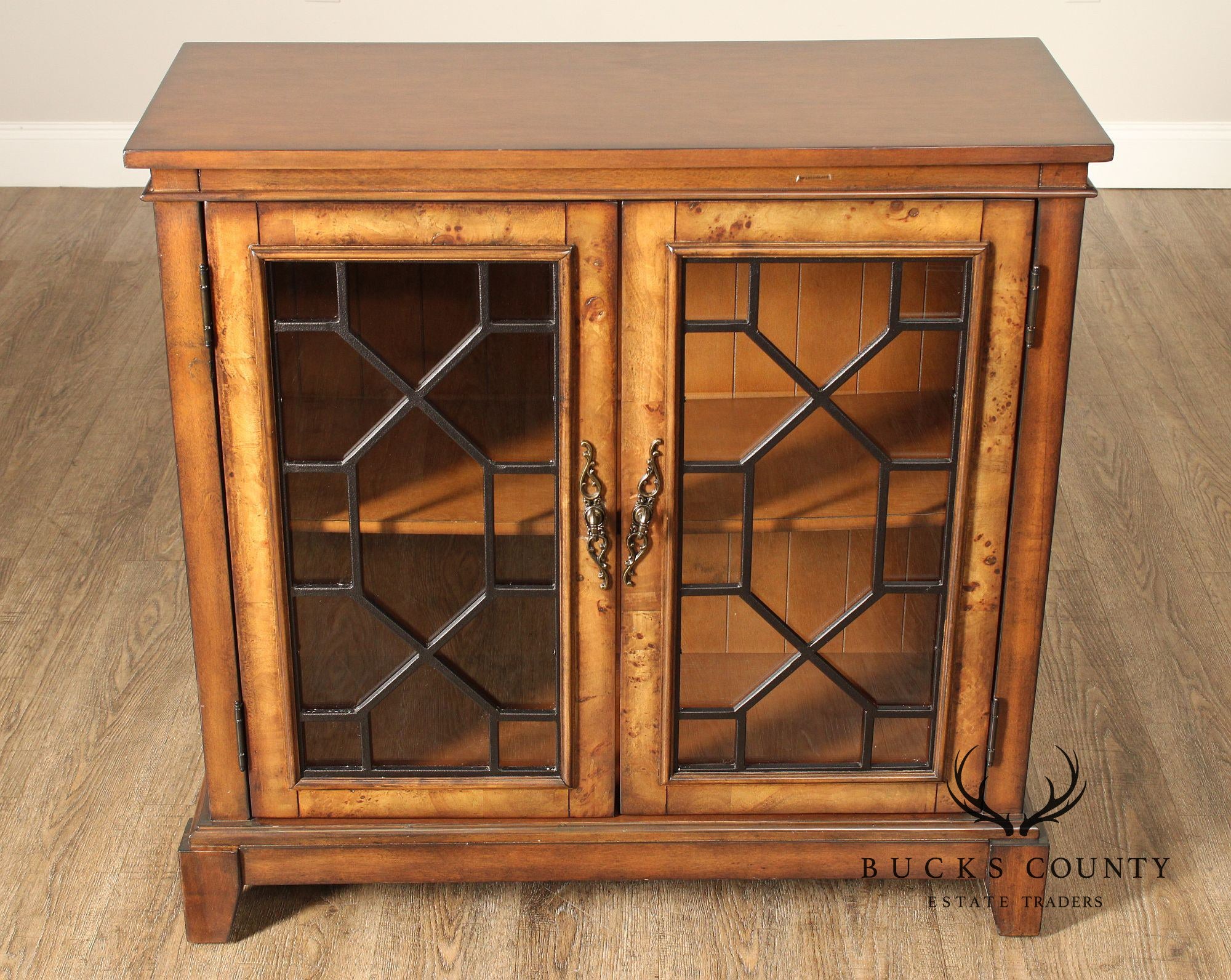 Georgian Style Two-Door Bookcase Display Cabinet