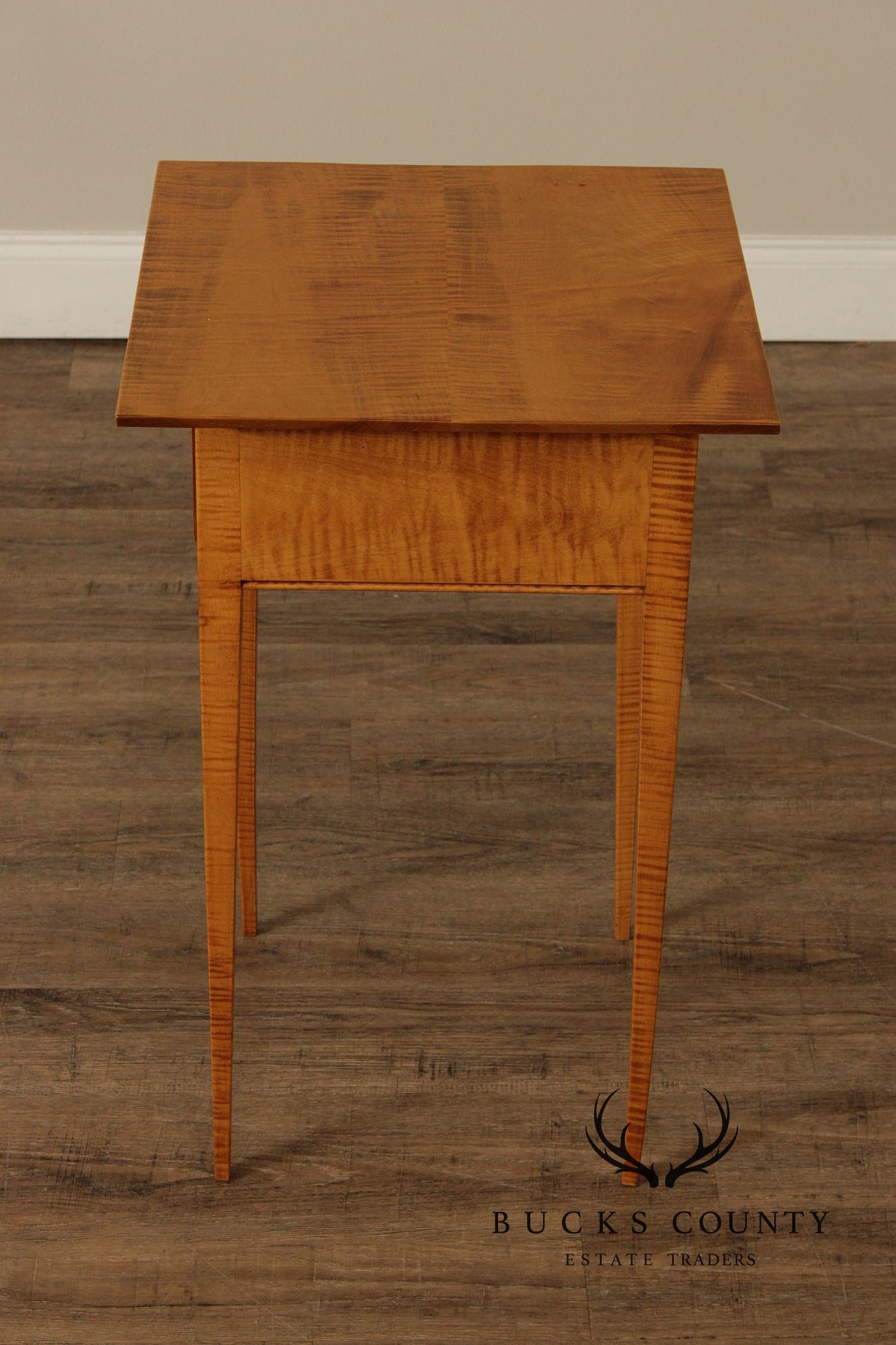 Shaker Style Pair of Tiger Maple Side Tables