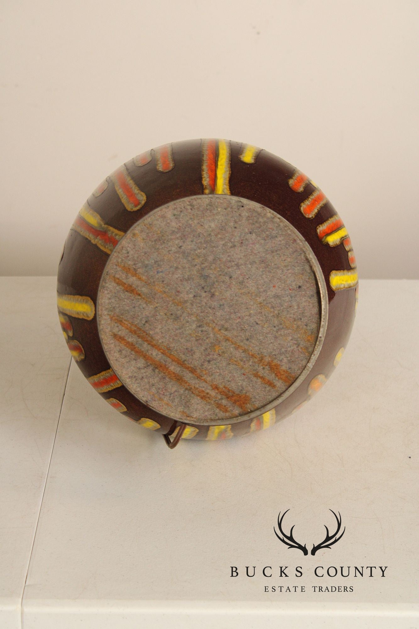 Mid Century Modern Pair of Drip Glazed Porcelain Table Lamps