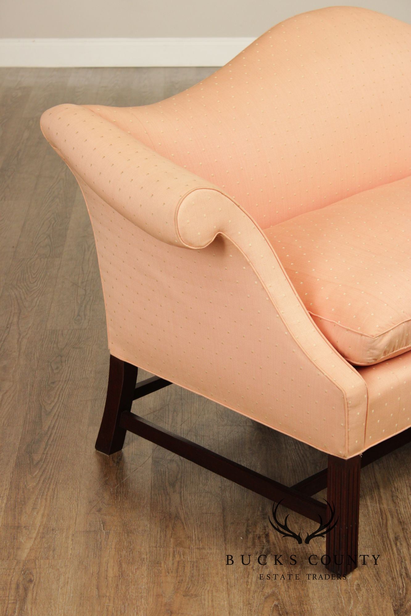 Chippendale Style Vintage Mahogany Camelback Sofa