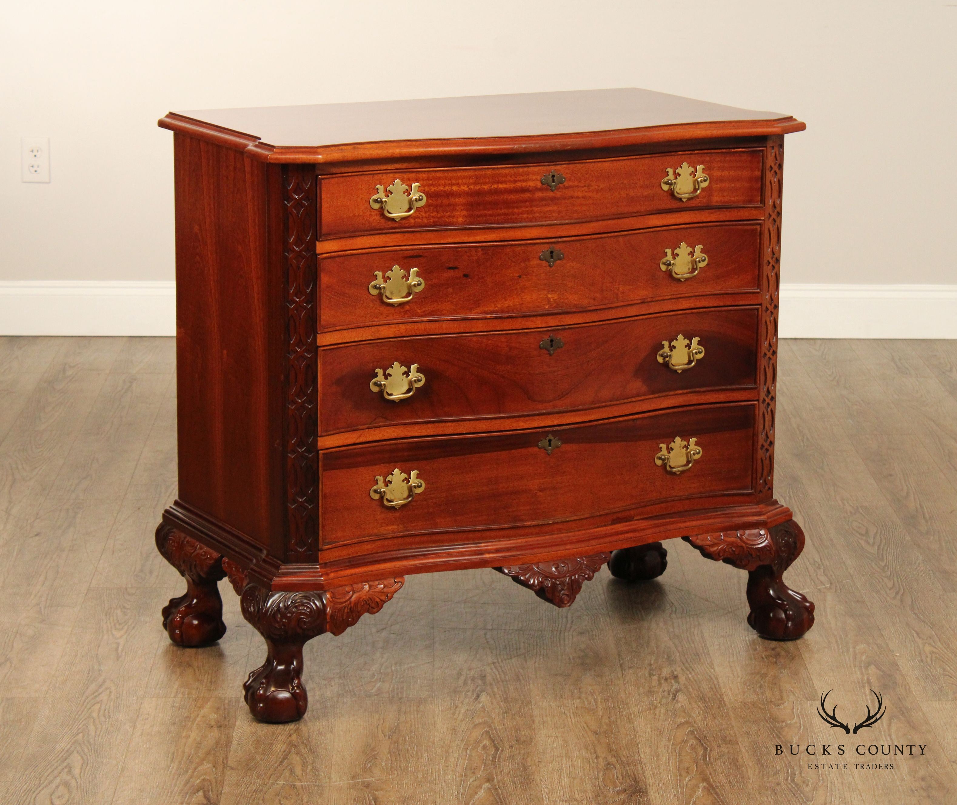 Chippendale Style Mahogany Ball and Claw Foot Chest of Drawers