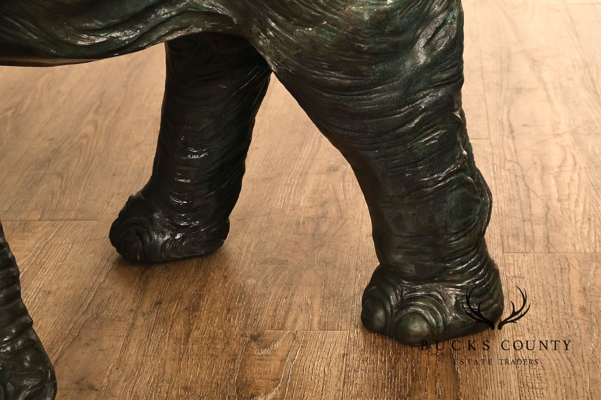 Monumental Patinated Bronze Elephant Statue