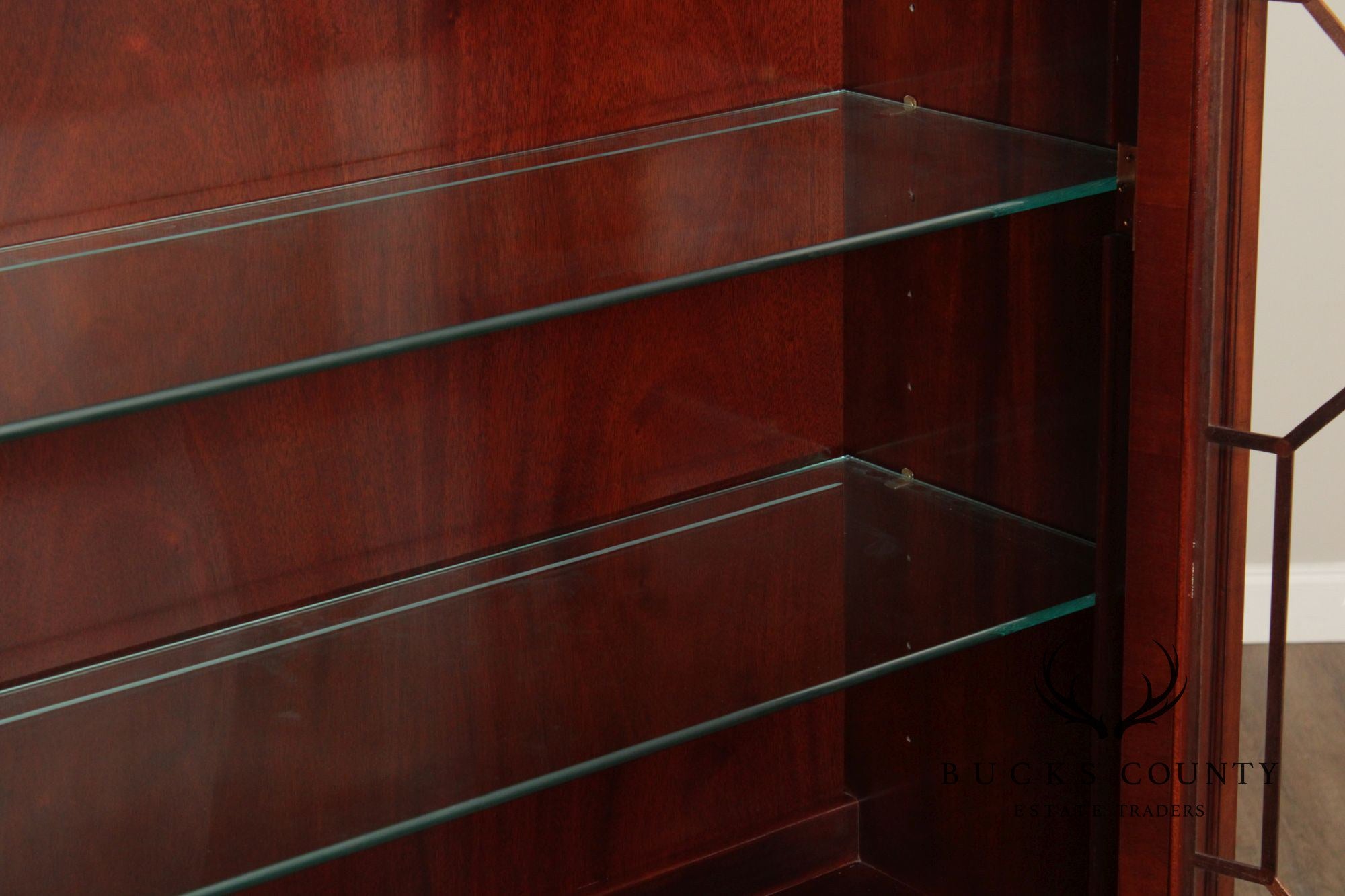 Baker Regency Style Mahogany Bookcase China Cabinet