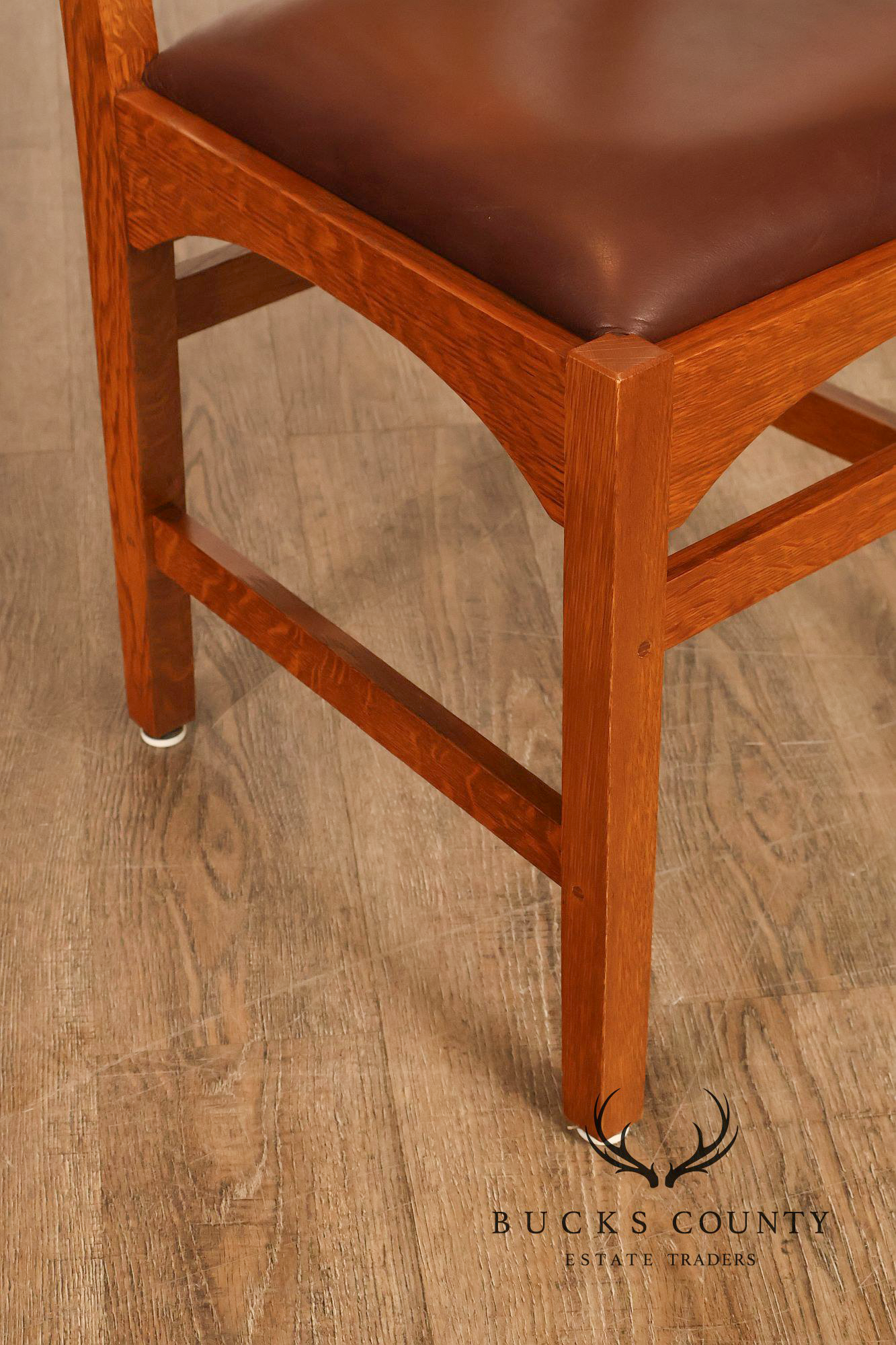 Stickley Mission Collection Set of Six Harvey Ellis Oak Dining Chairs