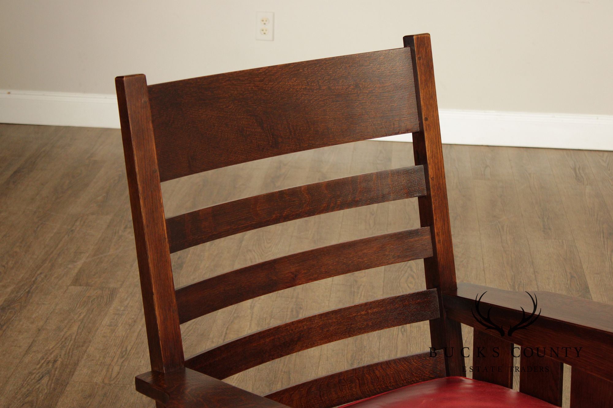 Stickley Mission Collection Oak And Leather Rocker