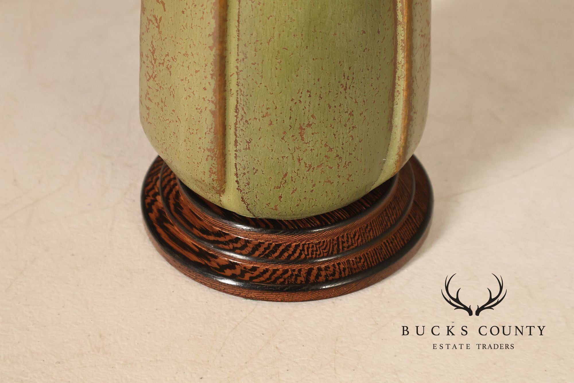 Ephraim Faience Pottery Arts And Crafts Green Lighthouse Table Lamp