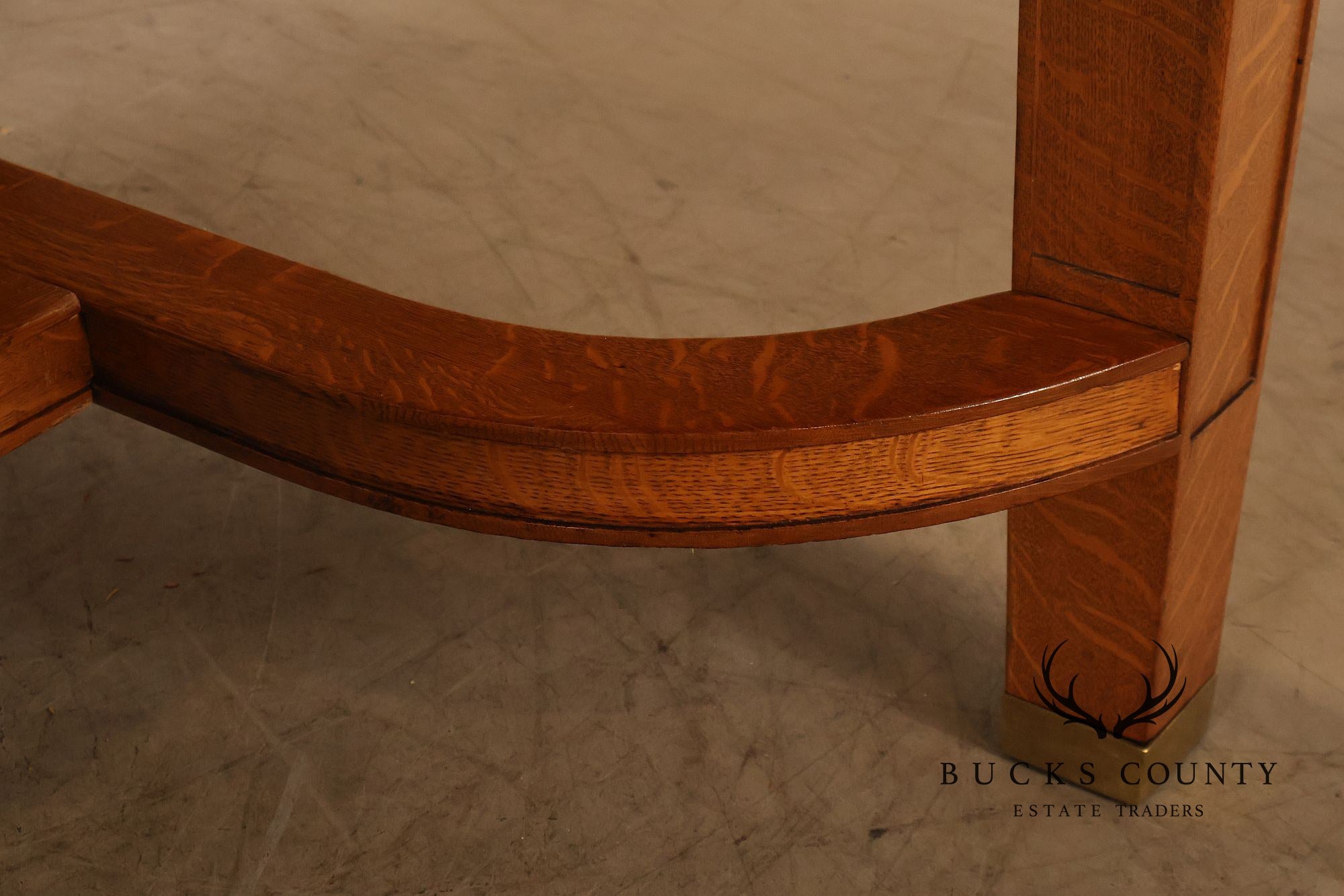 Arts & Crafts Style Large Oak Library Table