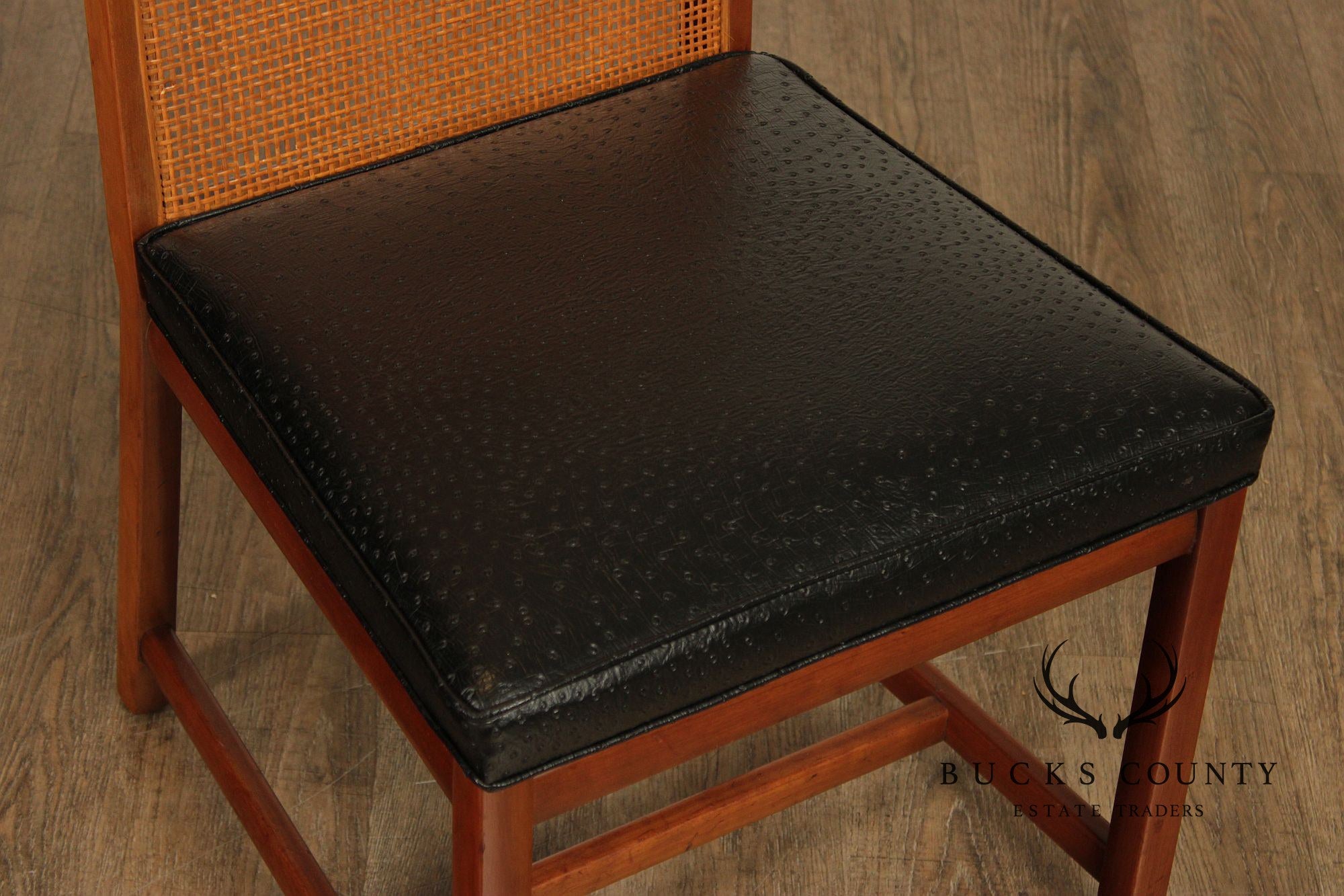 Michael Taylor For Baker Mid Century Modern Set of Six Cane Back Dining Chairs