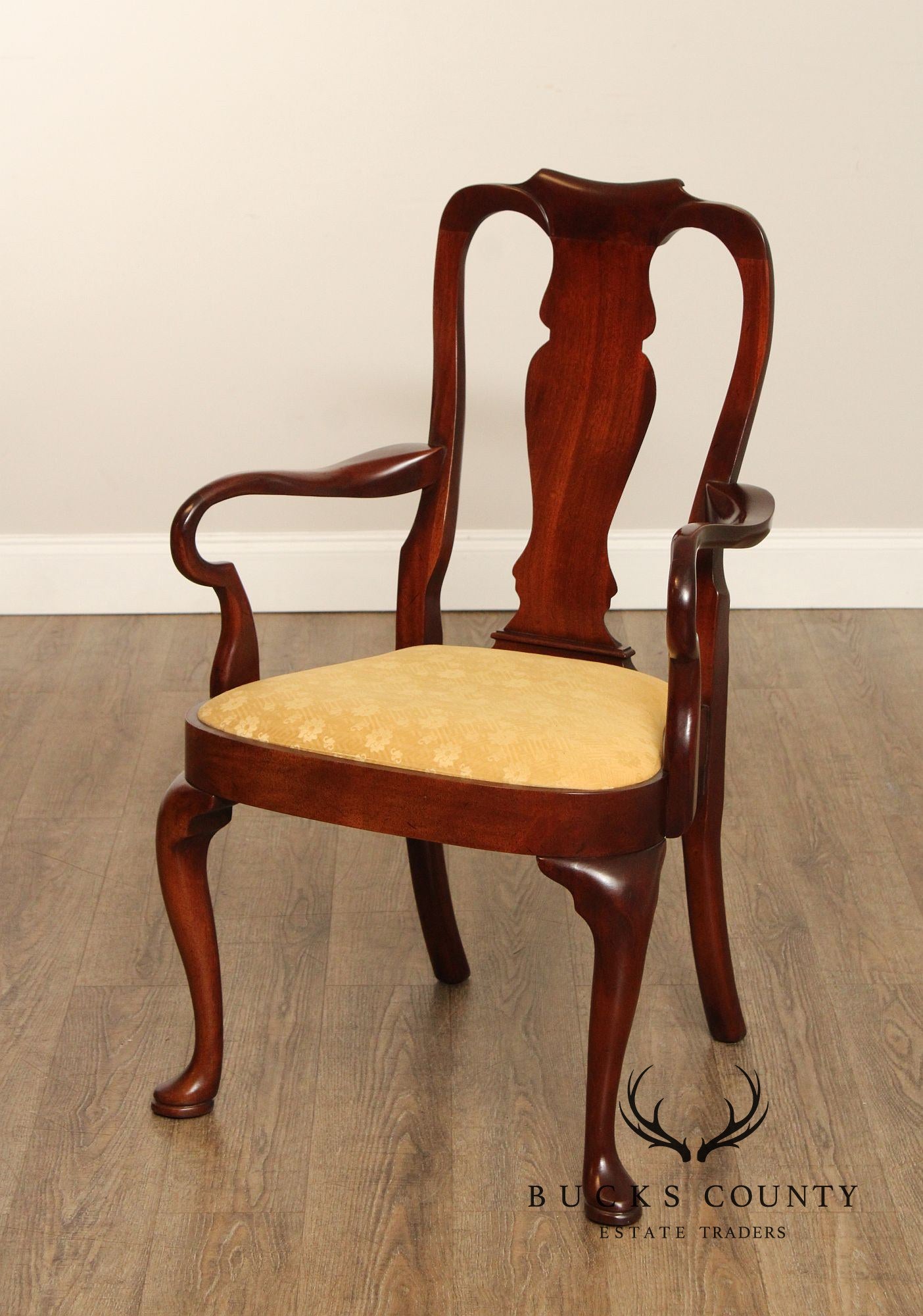 Queen Anne Style Vintage Mahogany Armchair