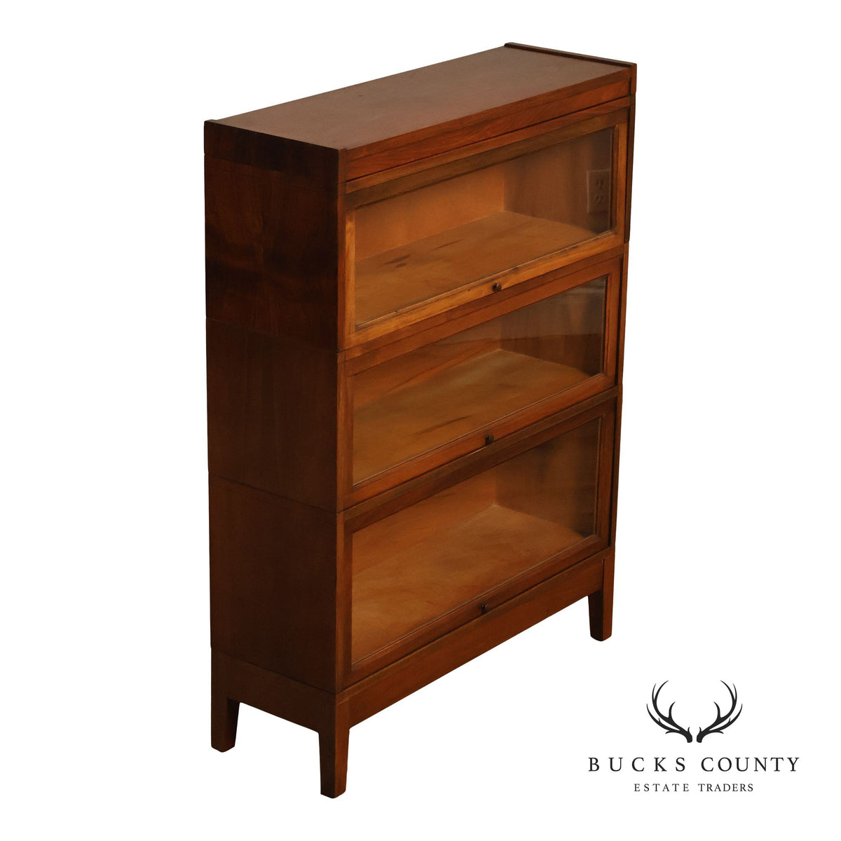 Macey Antique Arts And Crafts Three Stack Barrister Bookcase