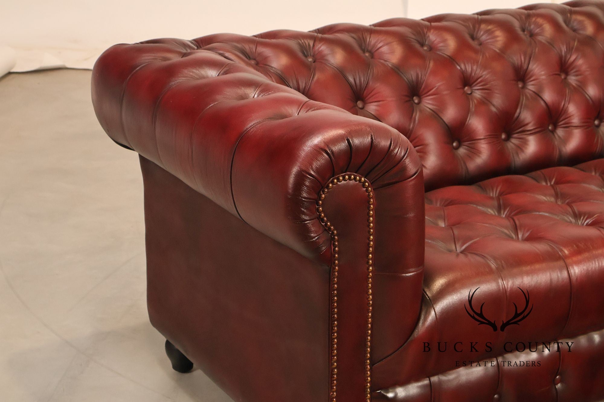 Chesterfield Style Oxford Red Leather Sofa