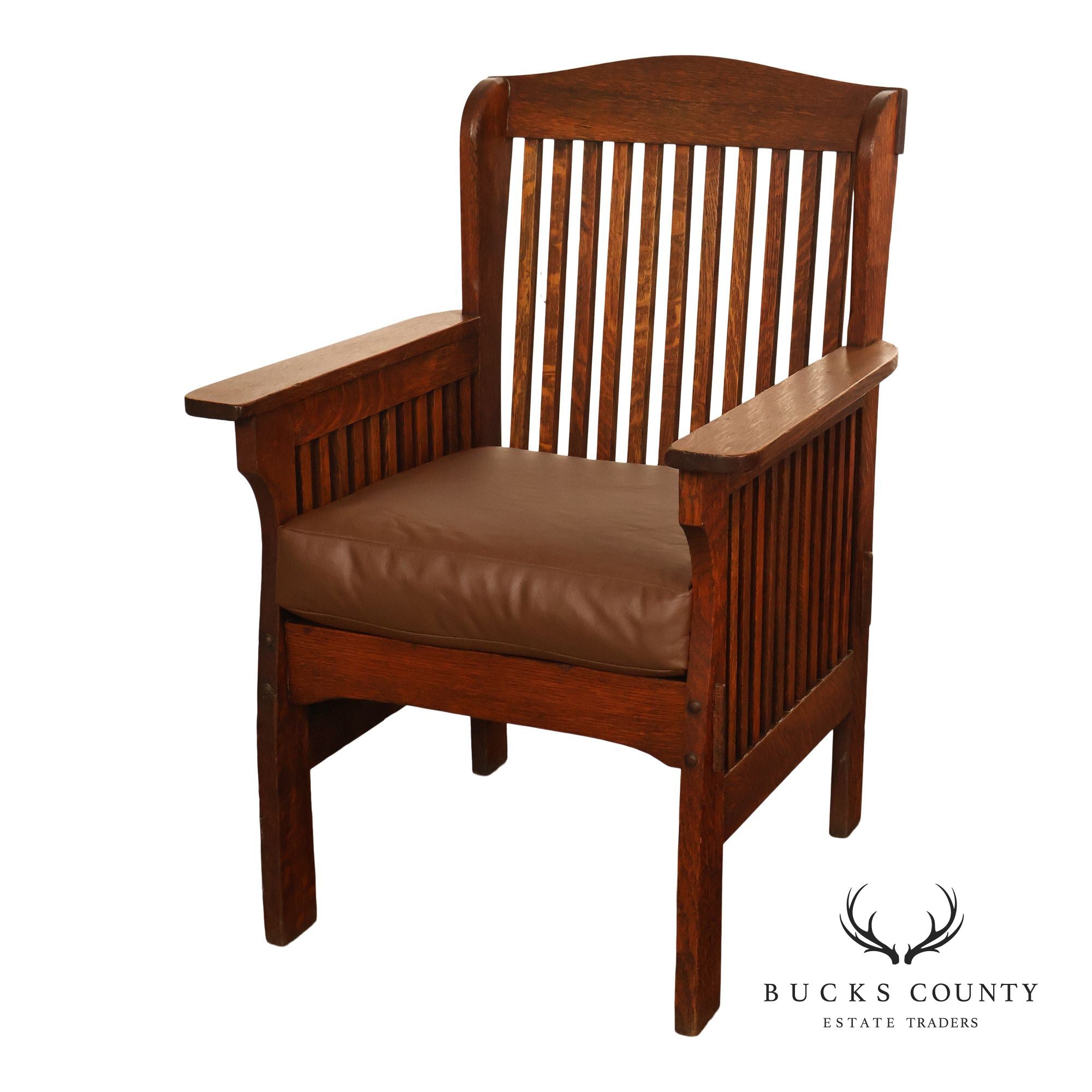 Michigan Chair Company Arts And Crafts Oak Armchair