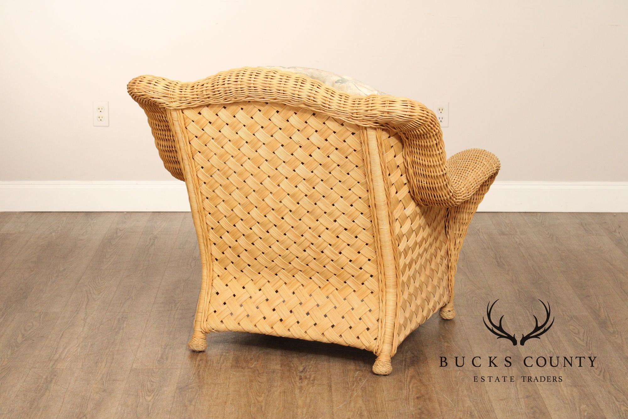 Quality Vintage Wicker Lounge Armchair