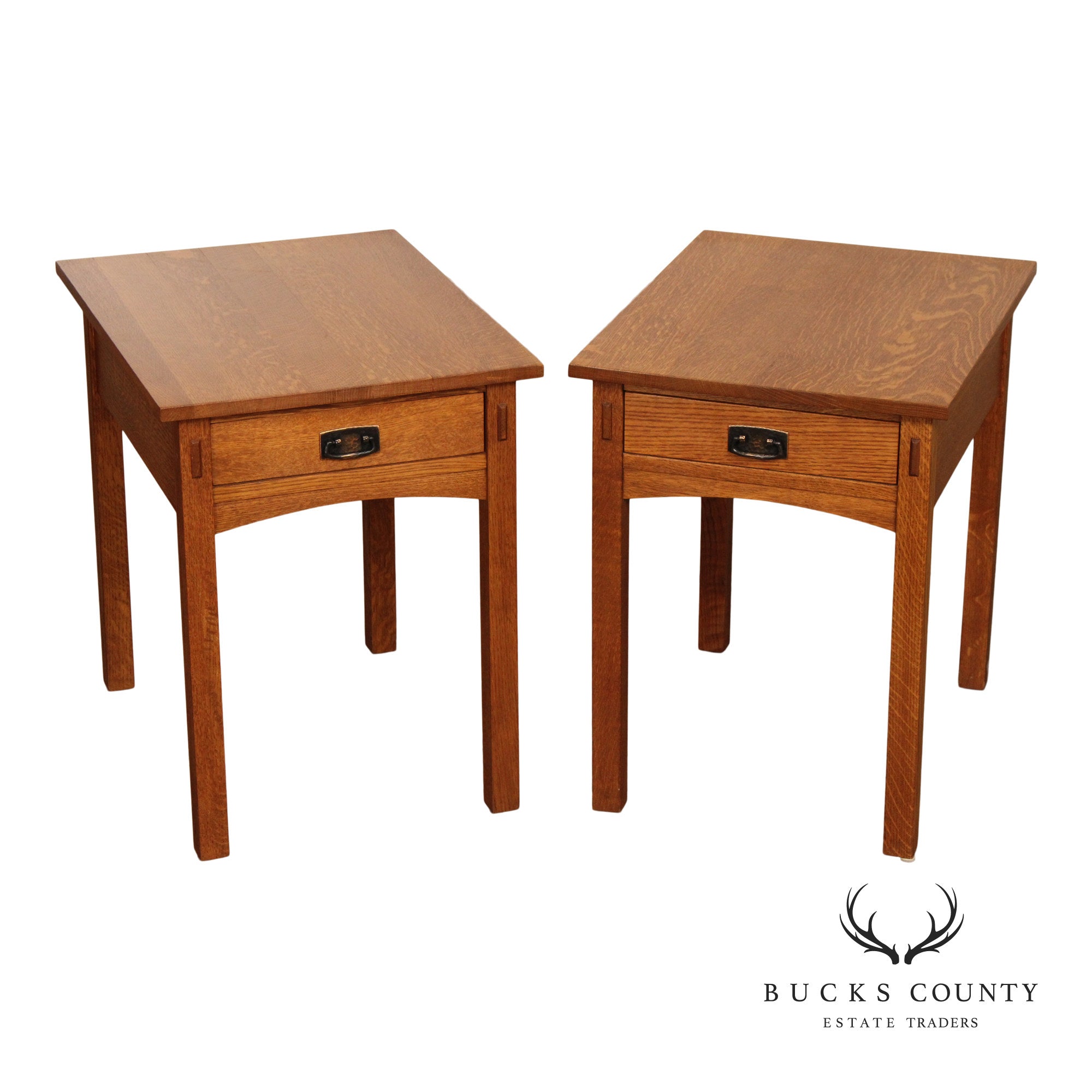 Stickley Mission Collection Pair of Rectangular Oak End Tables