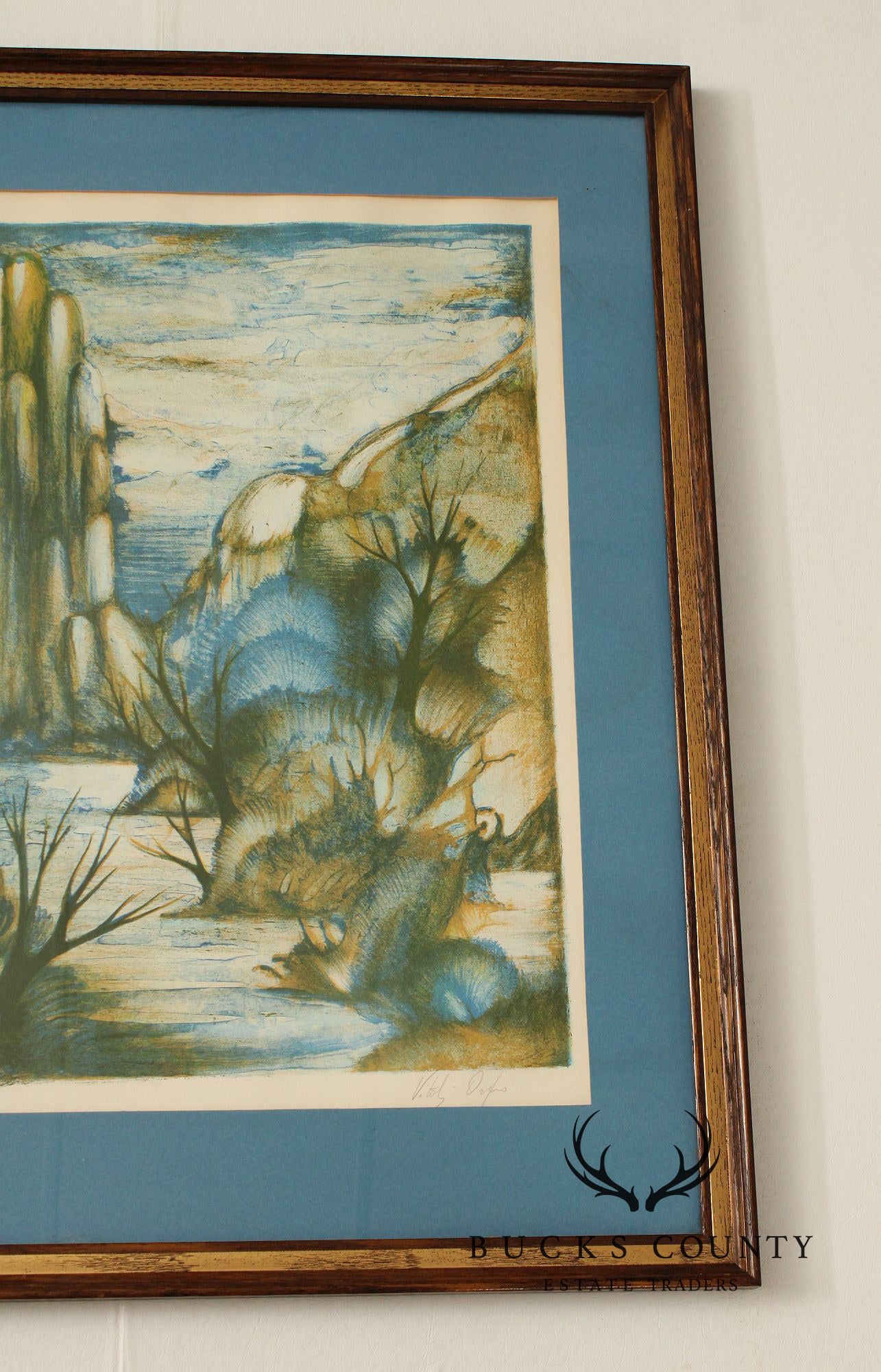 Vitali Orfeo Surrealist Style Landscape Lithograph