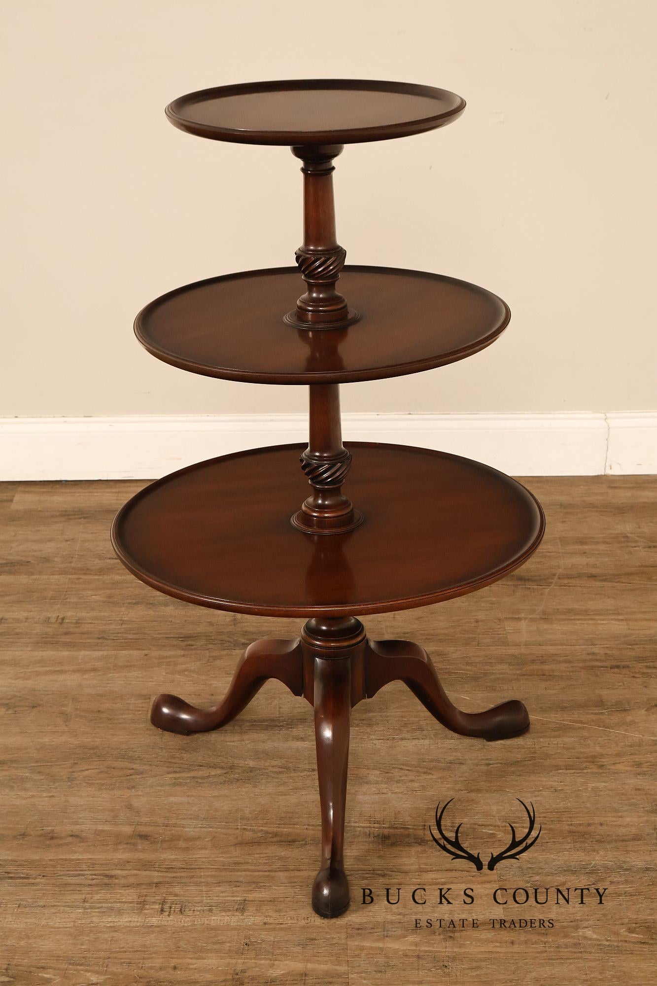 Kittinger Colonial Williamsburg CW 25 George III Style Mahogany Dumbwaiter Table