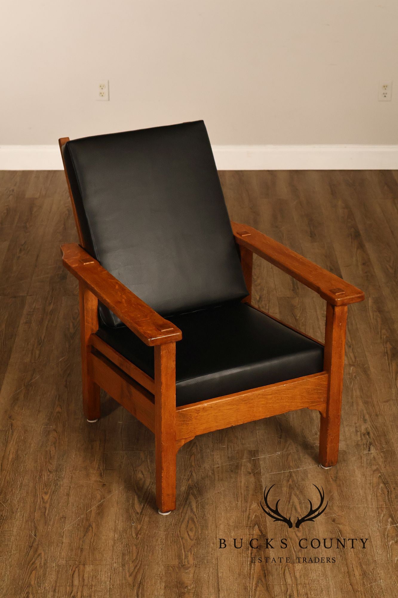 Antique Stickley Brothers Mission Oak Adjustable Morris Chair