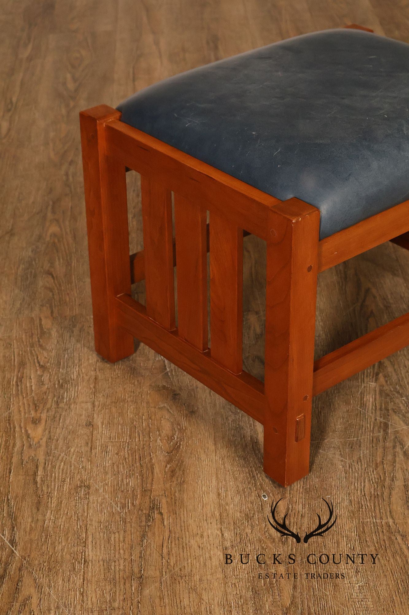 Stickley Mission Collection Cherry Bow Arm Morris Chair and Ottoman