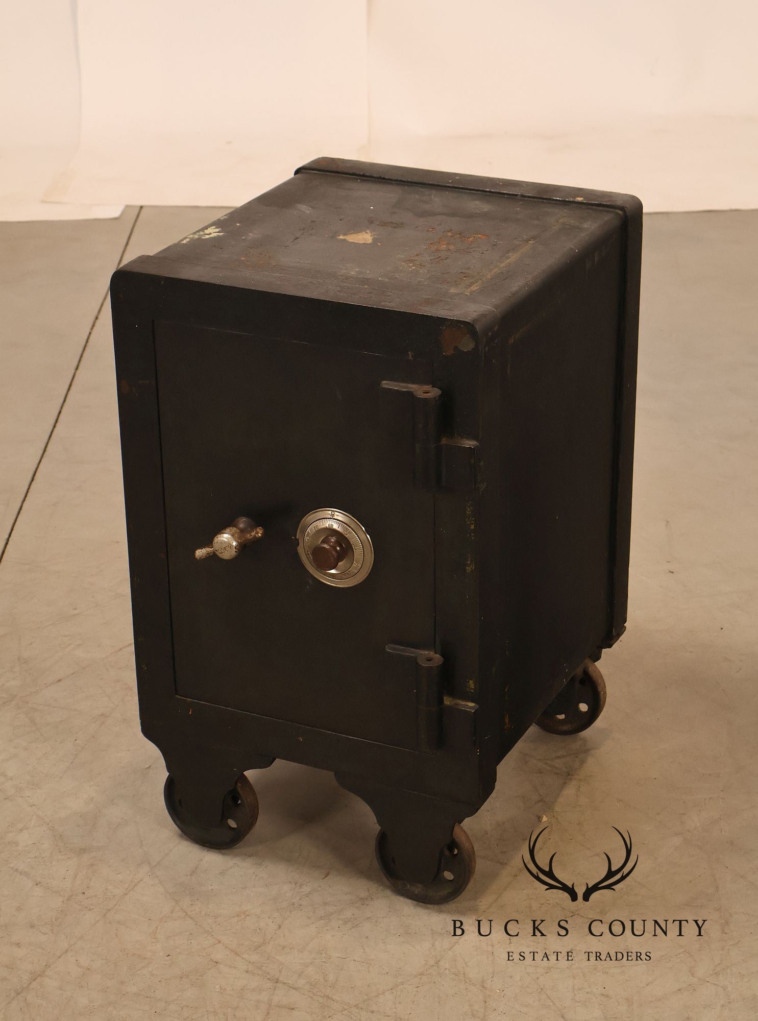 Antique Hall's Safe Company Iron Safe On Casters