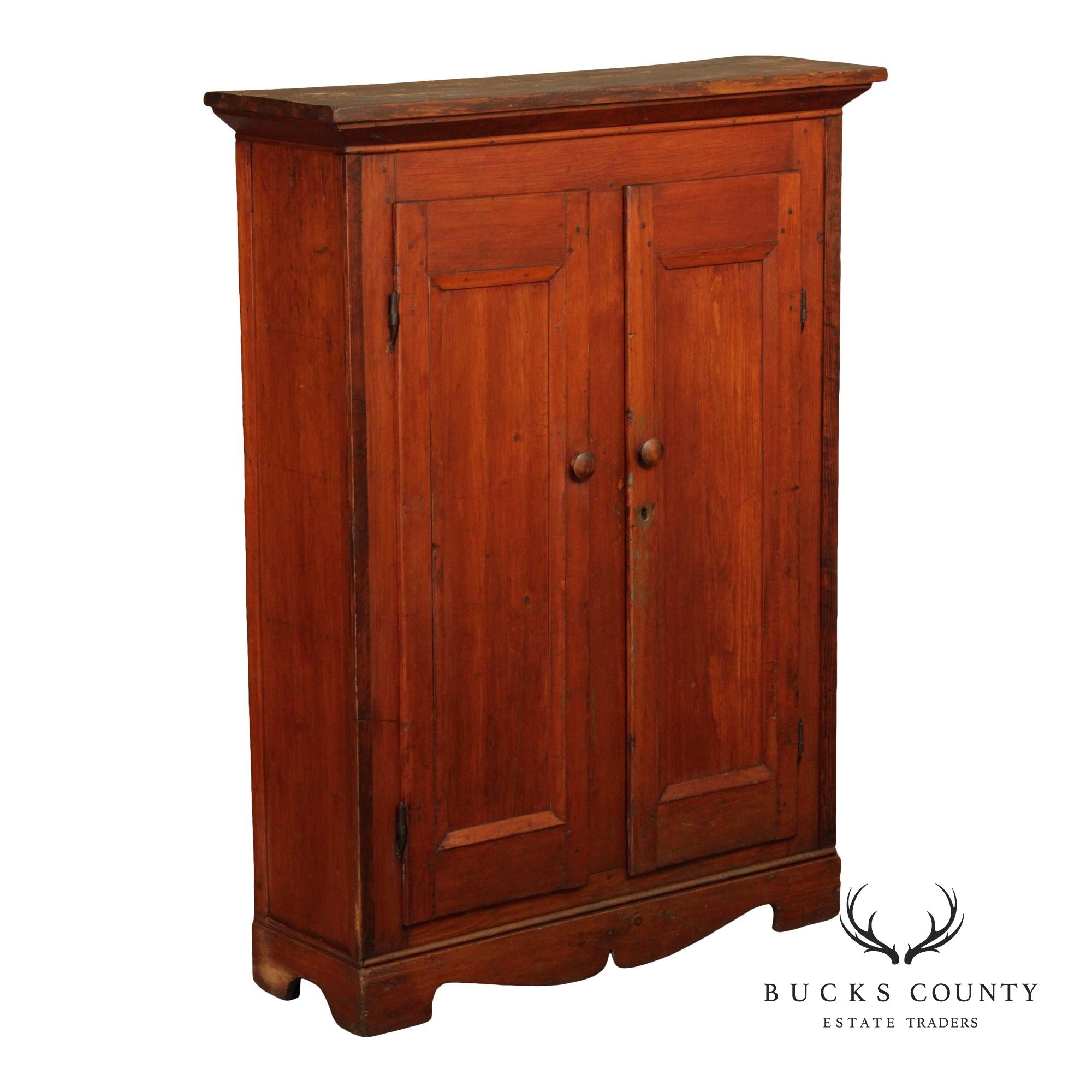 Antique Softwood Two-Door Pantry Cupboard