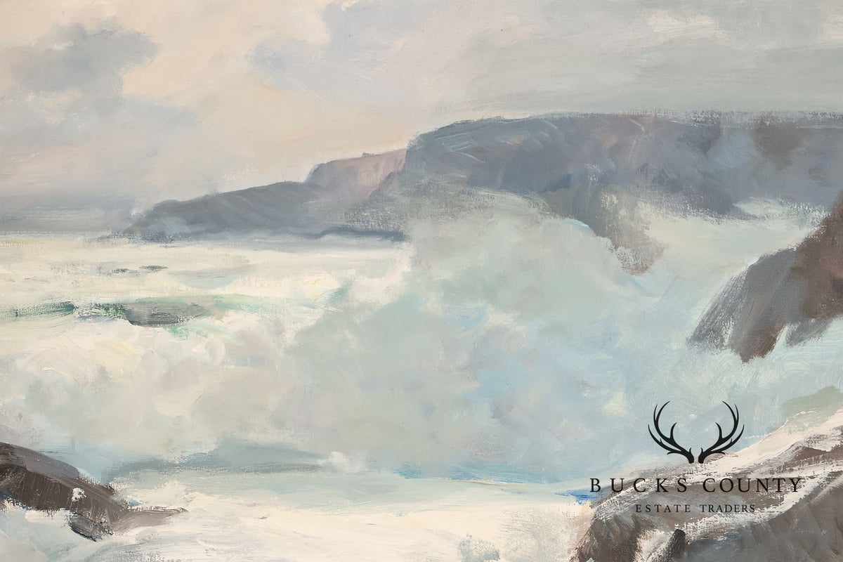 Dale Ratcliff Acrylic on Linen Painting, 'Silver Sea'