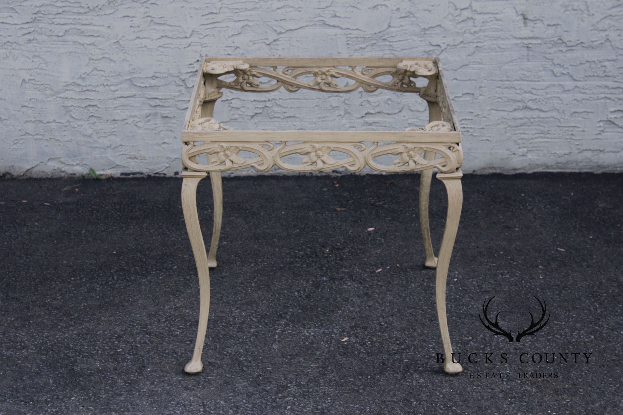 BROWN JORDAN CAST ALUMINUM 'DAY LILY' OUTDOOR PATIO SIDE TABLE