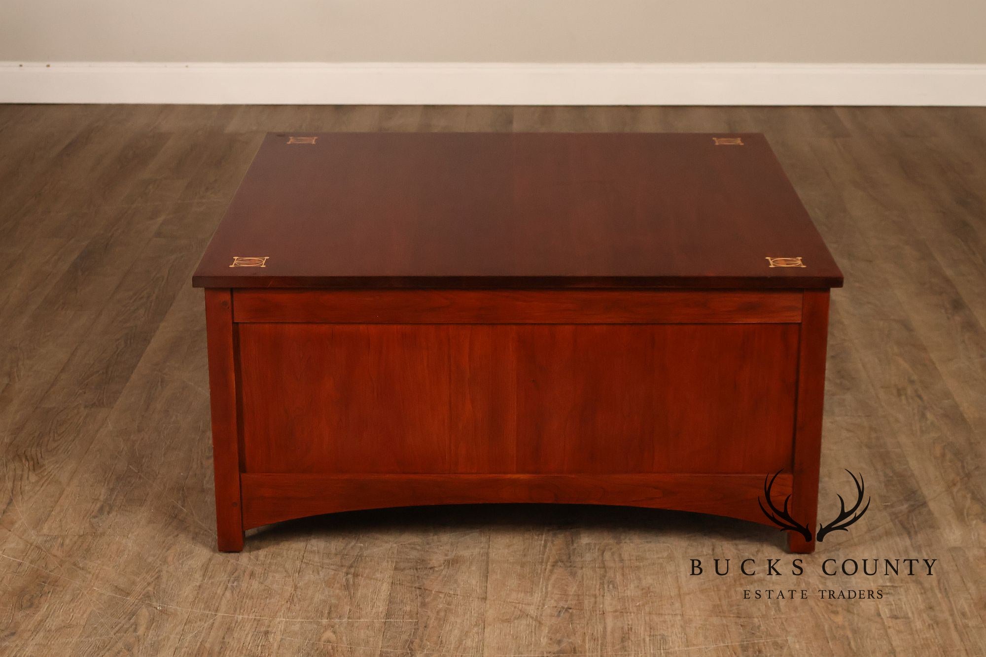 Stickley Harvey Ellis Square Cherry Storage Cocktail Table