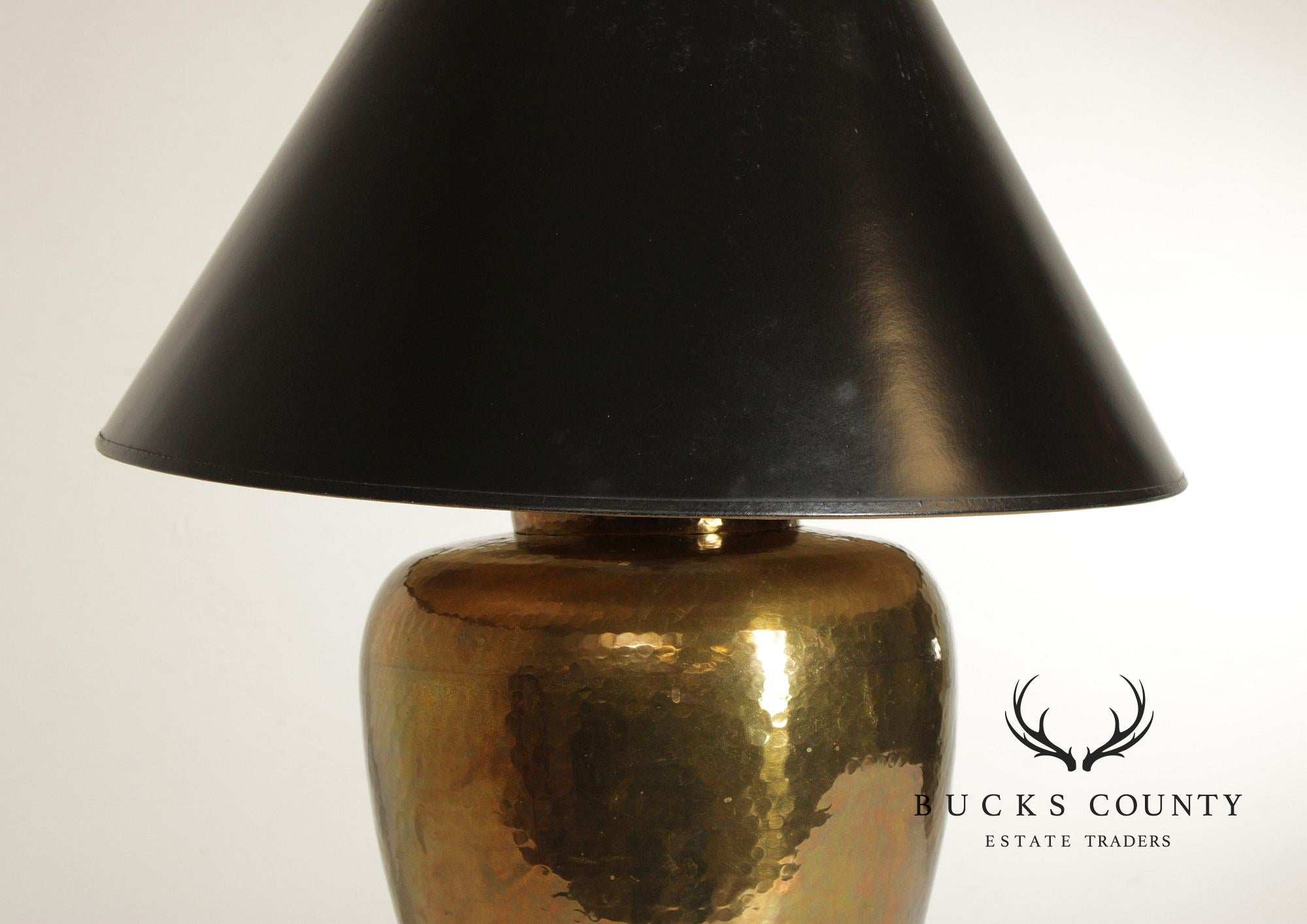 Hollywood Regency Style Hammered Brass Table Lamp