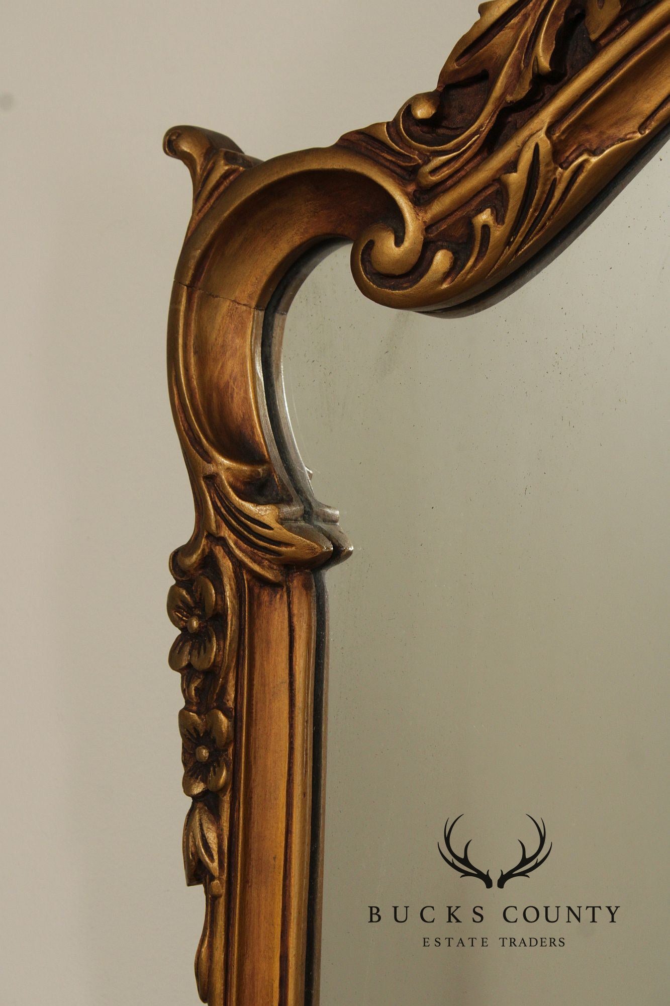 1930's French Style Pair Of Carved Giltwood Wall Mirrors