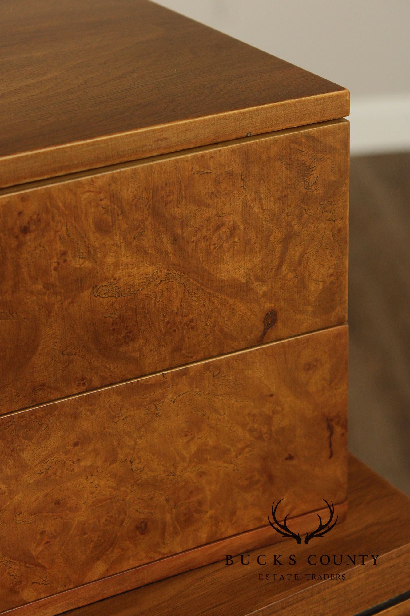 Widdicomb Mid-Century Modern Walnut & Burl Gentleman’s Chest