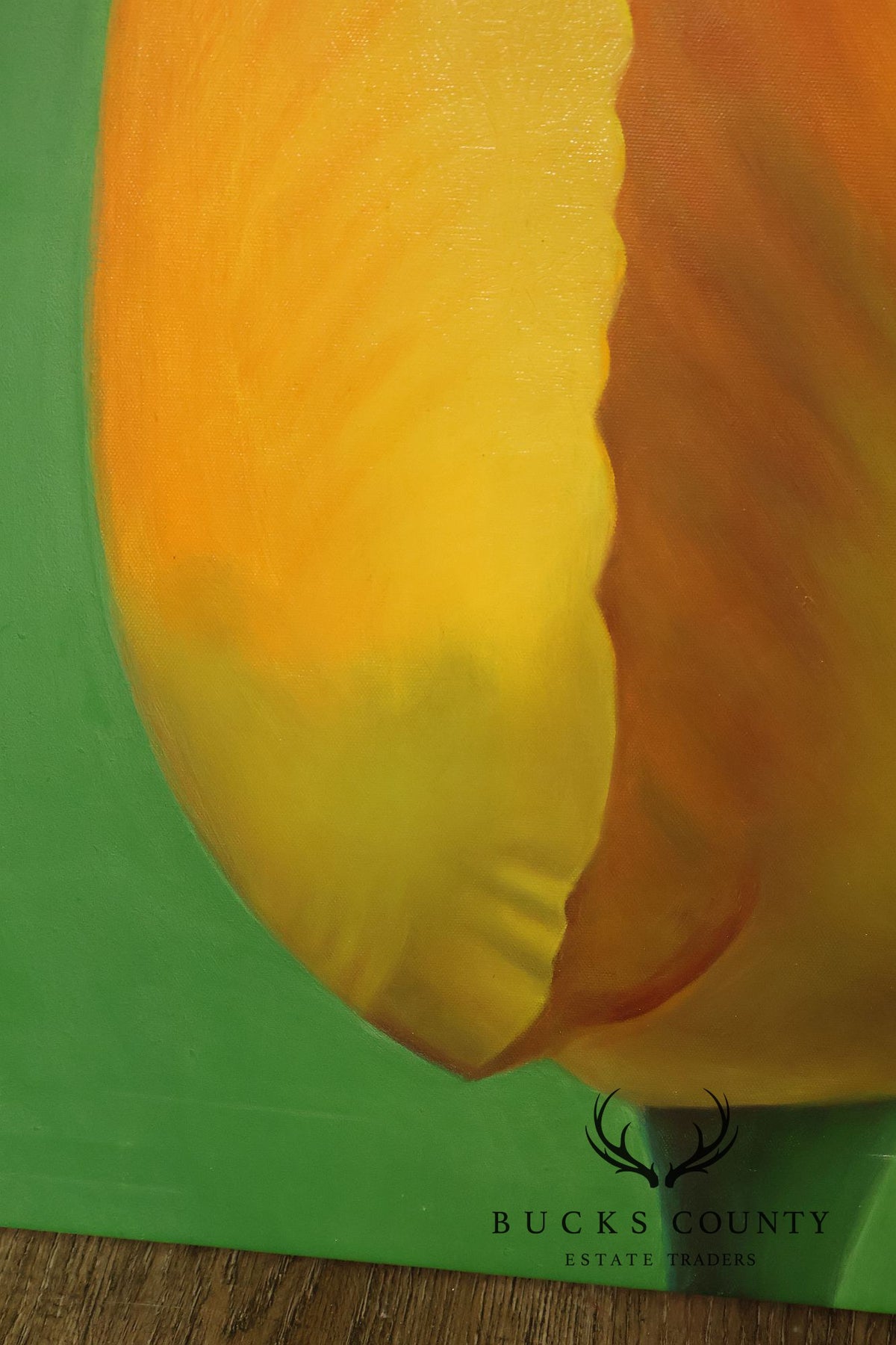 Artist Signed Photorealistic Oil Painting, Tulips