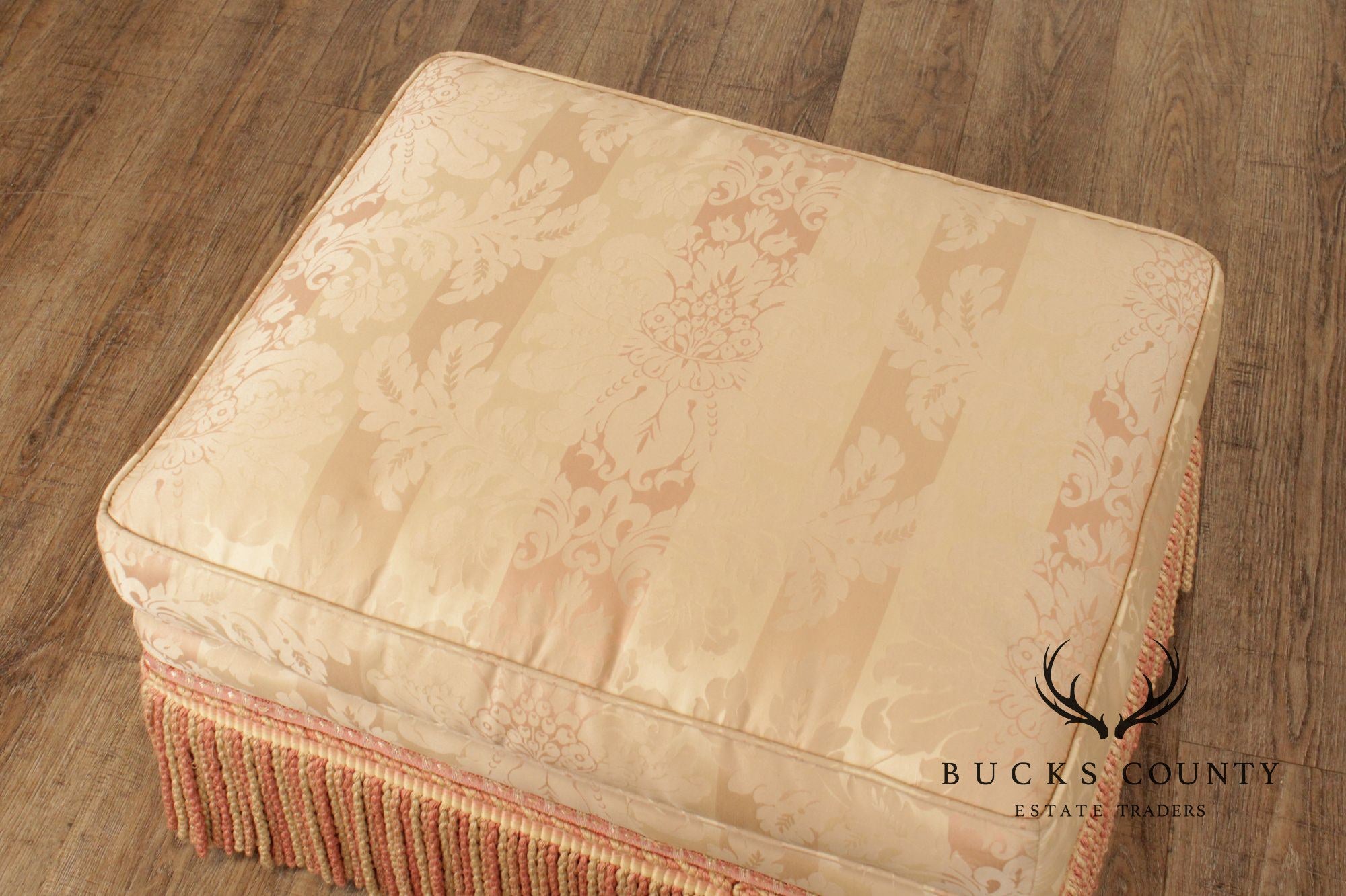 Century Furniture Pair of Fringed Ottomans