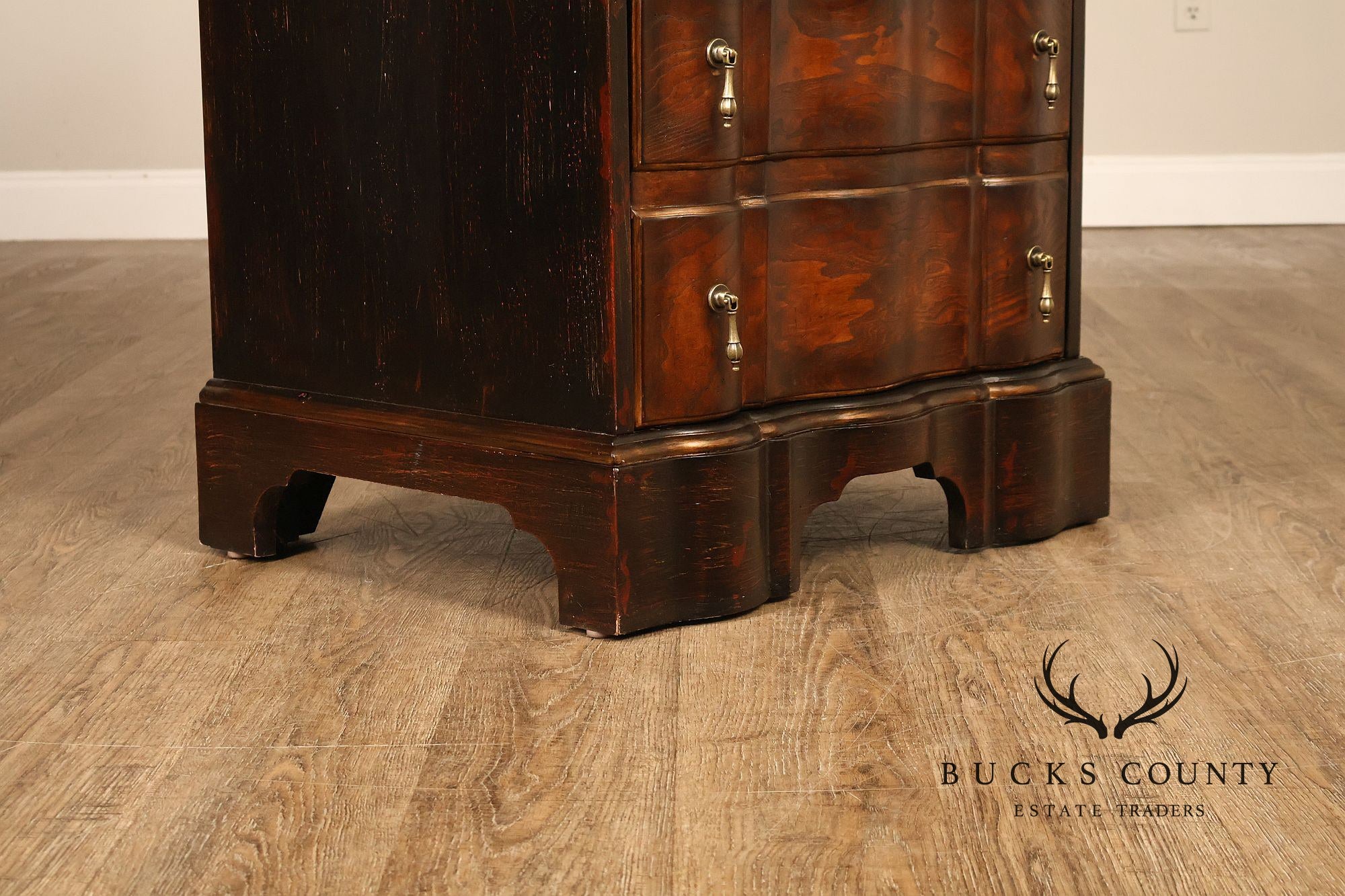 Hooker Furniture Seven Seas Narrow Burlwood Secretary Bookcase Cabinet
