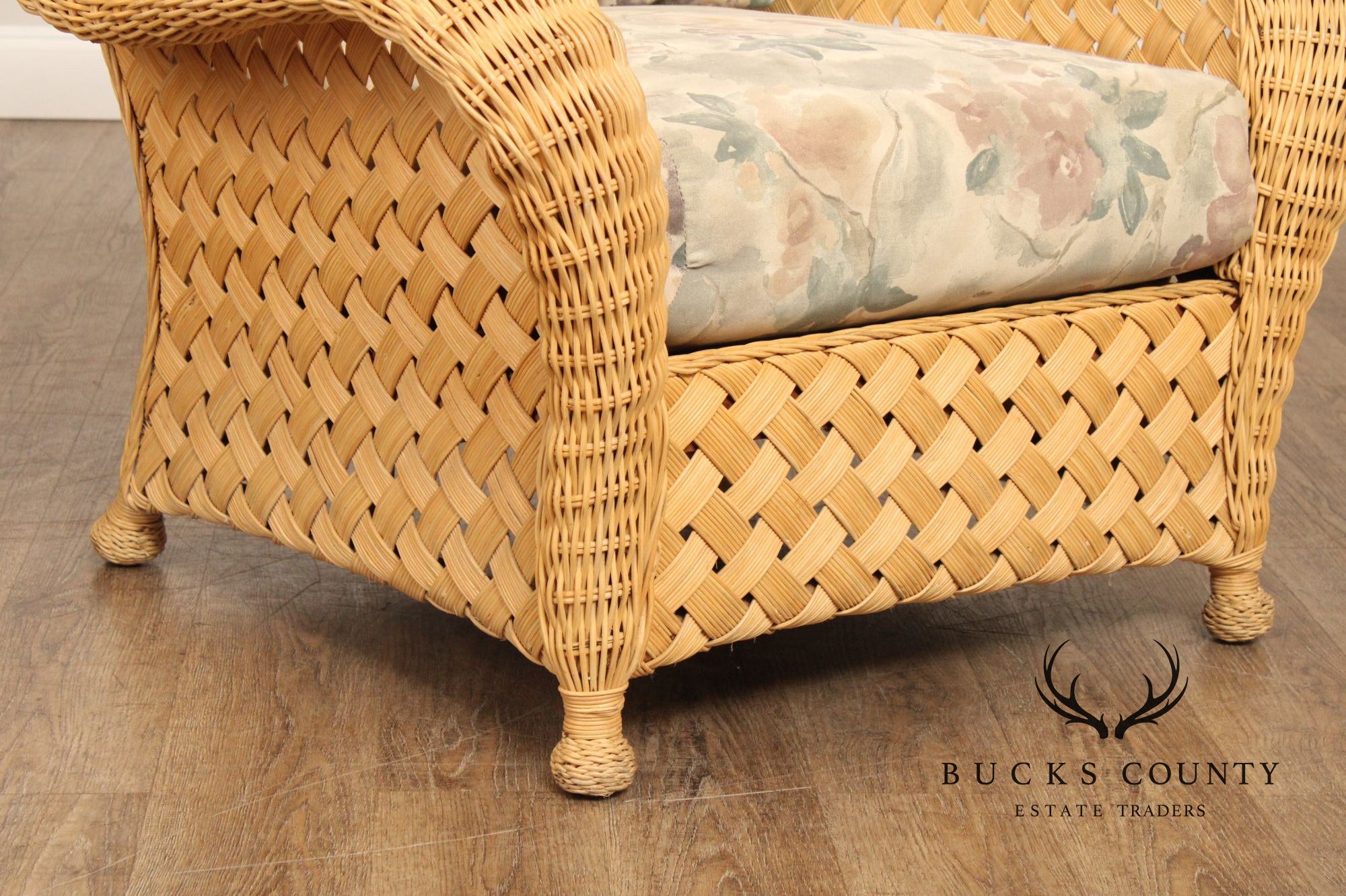 Quality Vintage Wicker Lounge Armchair