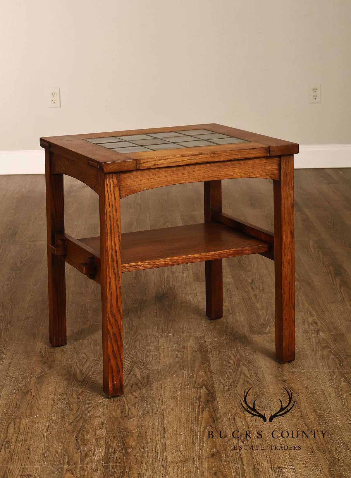 Stickley Mission Collection Tile Top Oak End Table