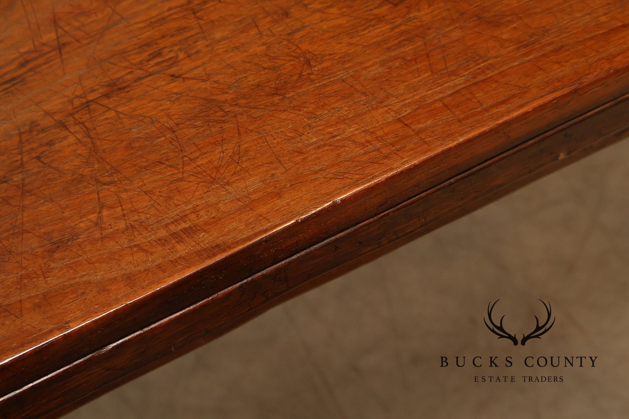 Antique Farmhouse Walnut Draw-Leaf Dining Table