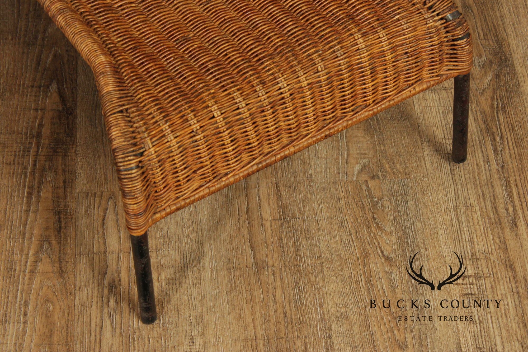 Francis Mair Attributed Mid Century Modern Wicker Lounge Chair
