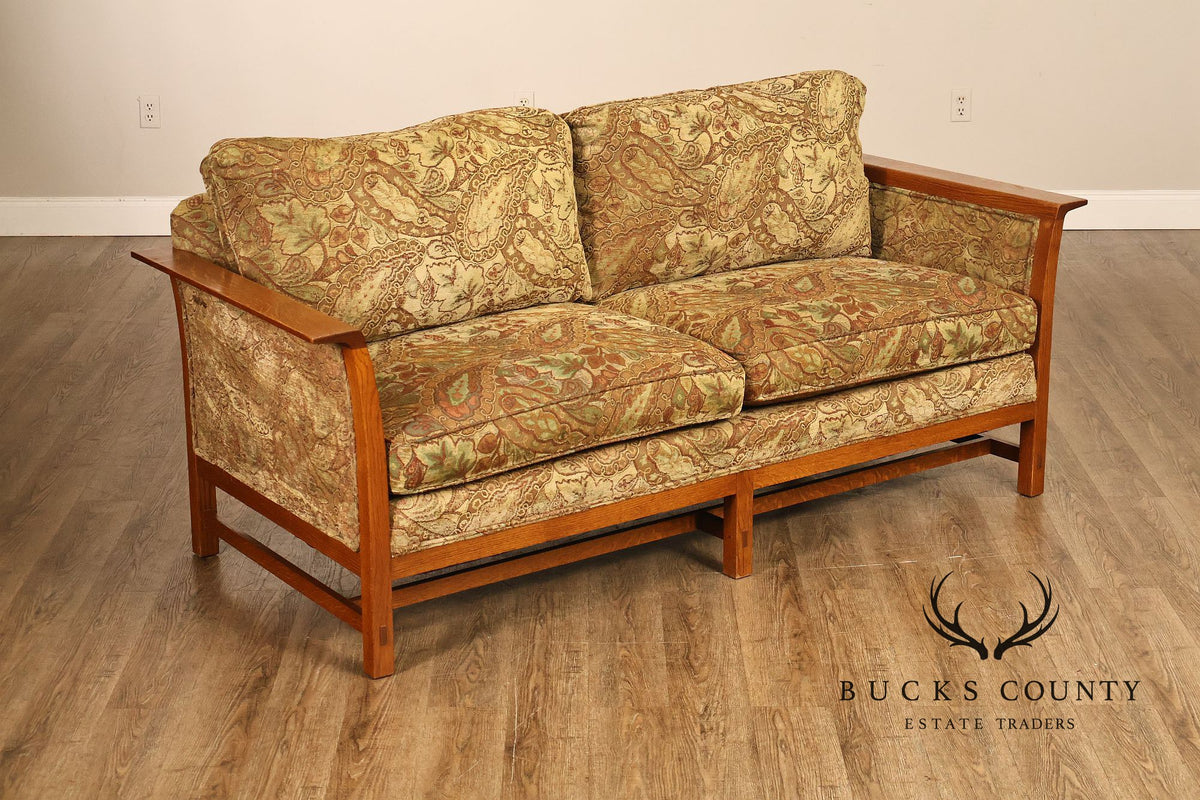 Stickley Mission Collection Oak Sofa With Loose Cushions
