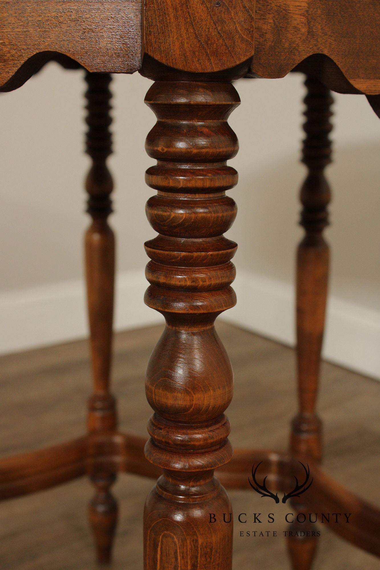 1920's Vintage Walnut Octagonal Side Table